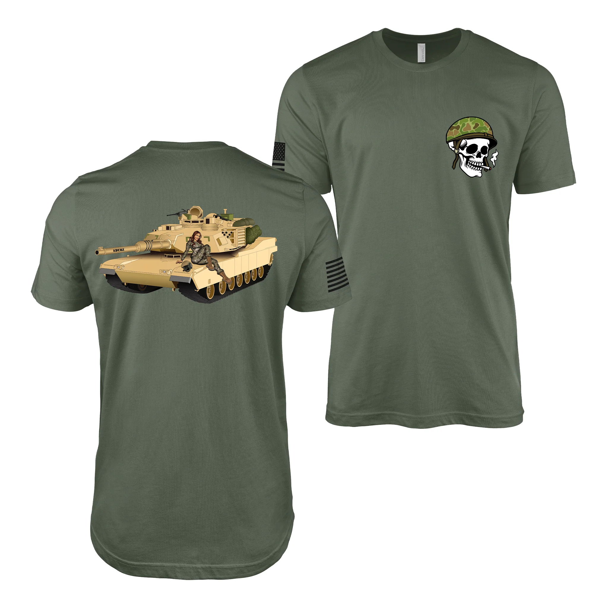 U.S. Army M1A2 Abrams Pin-Up Girl Kelsie T-Shirt - Image 3