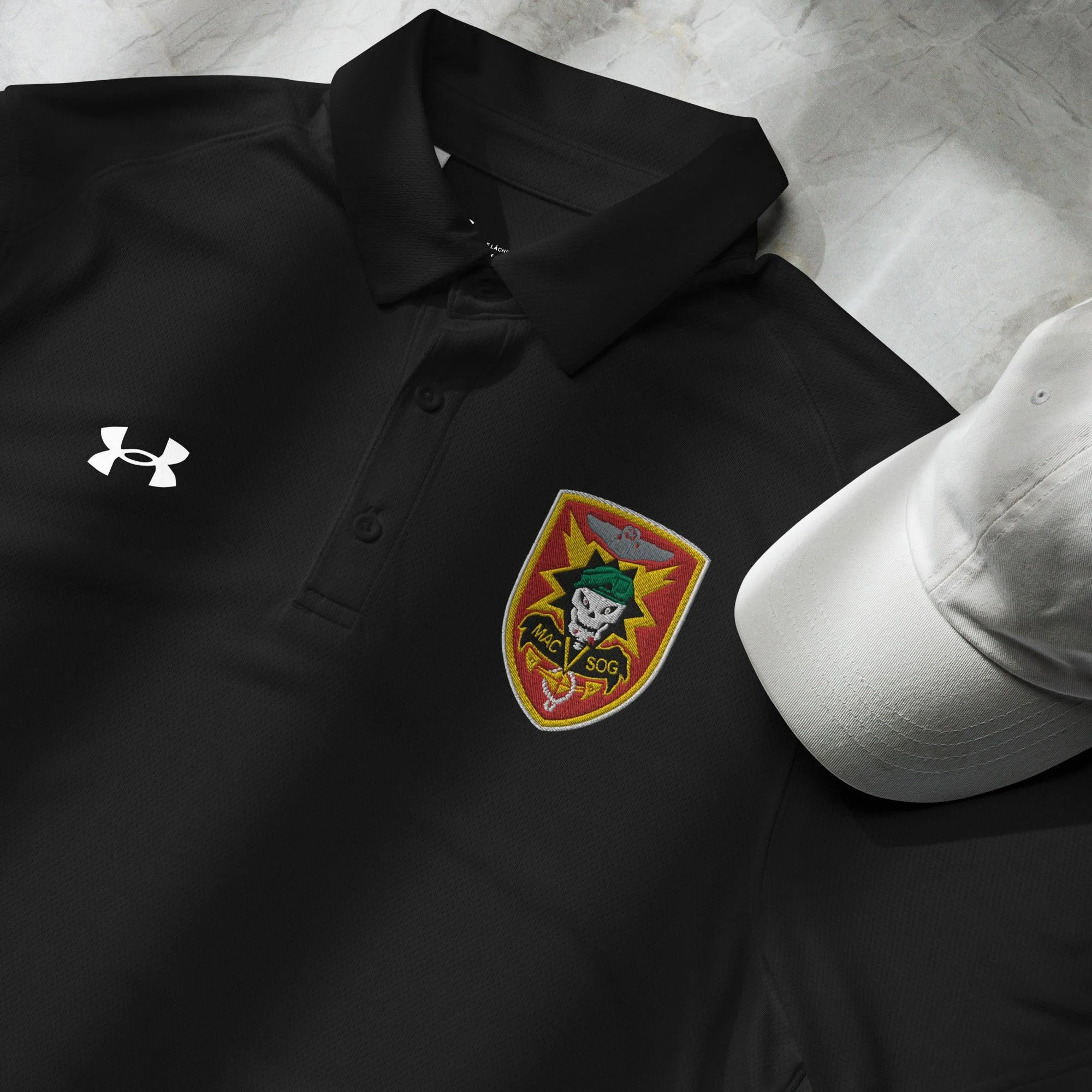 U.S. Army MACV-SOG Embroidered Under Armour® Men's Polo - Image 5
