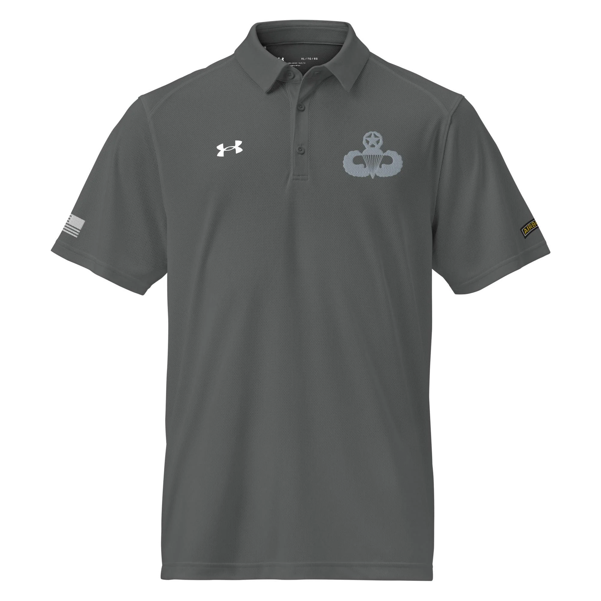 U.S. Army Master Parachutist Badge Embroidered Paratrooper Under Armour® Men's Polo - Image 9