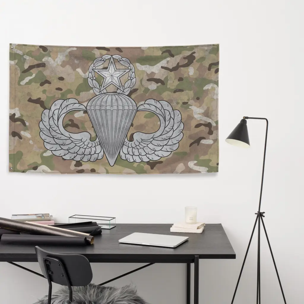 U.S. Army Master Paratrooper Wings Indoor Wall Flag - Image 4