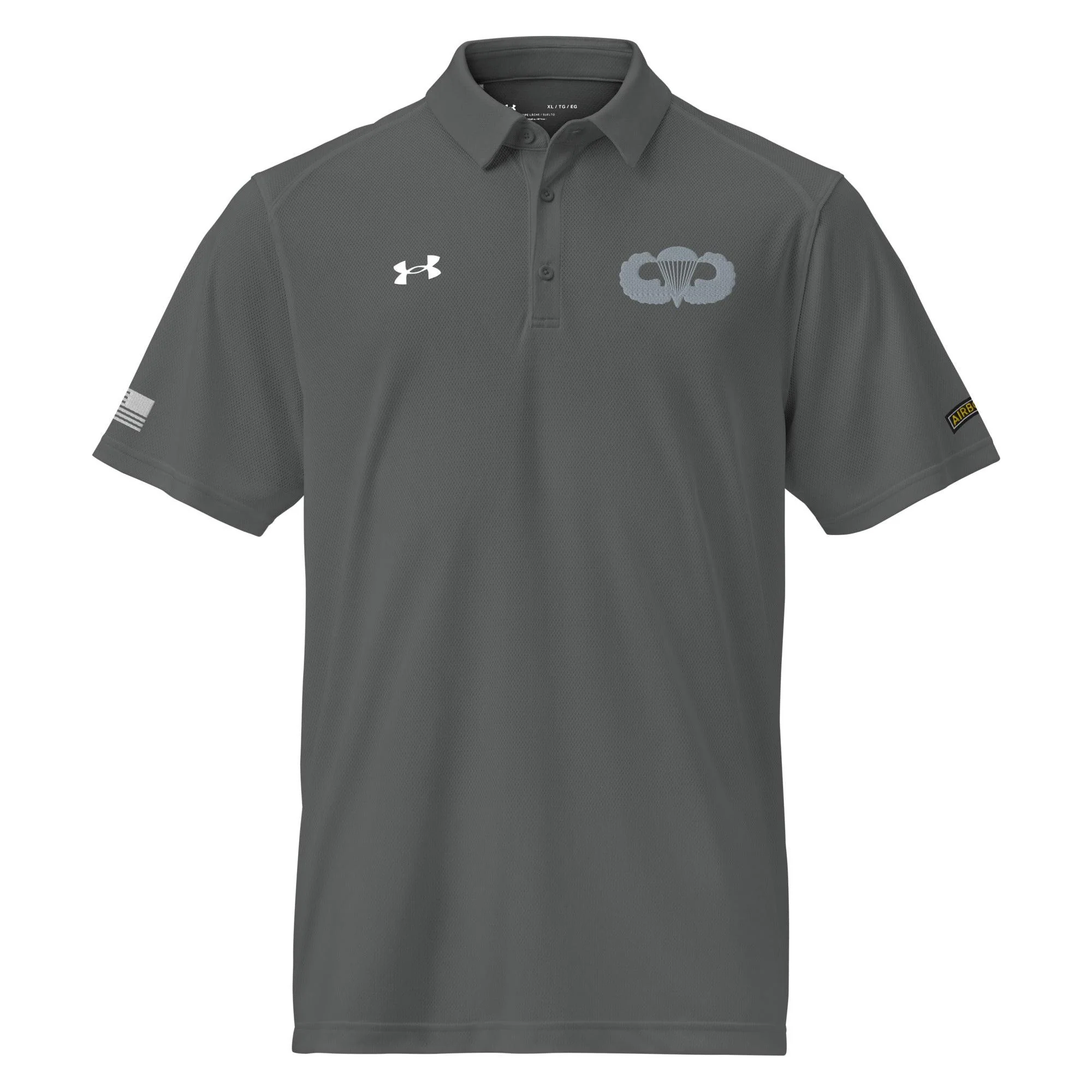 U.S. Army Parachutist Badge Embroidered Paratrooper Under Armour® Men's Polo - Image 9