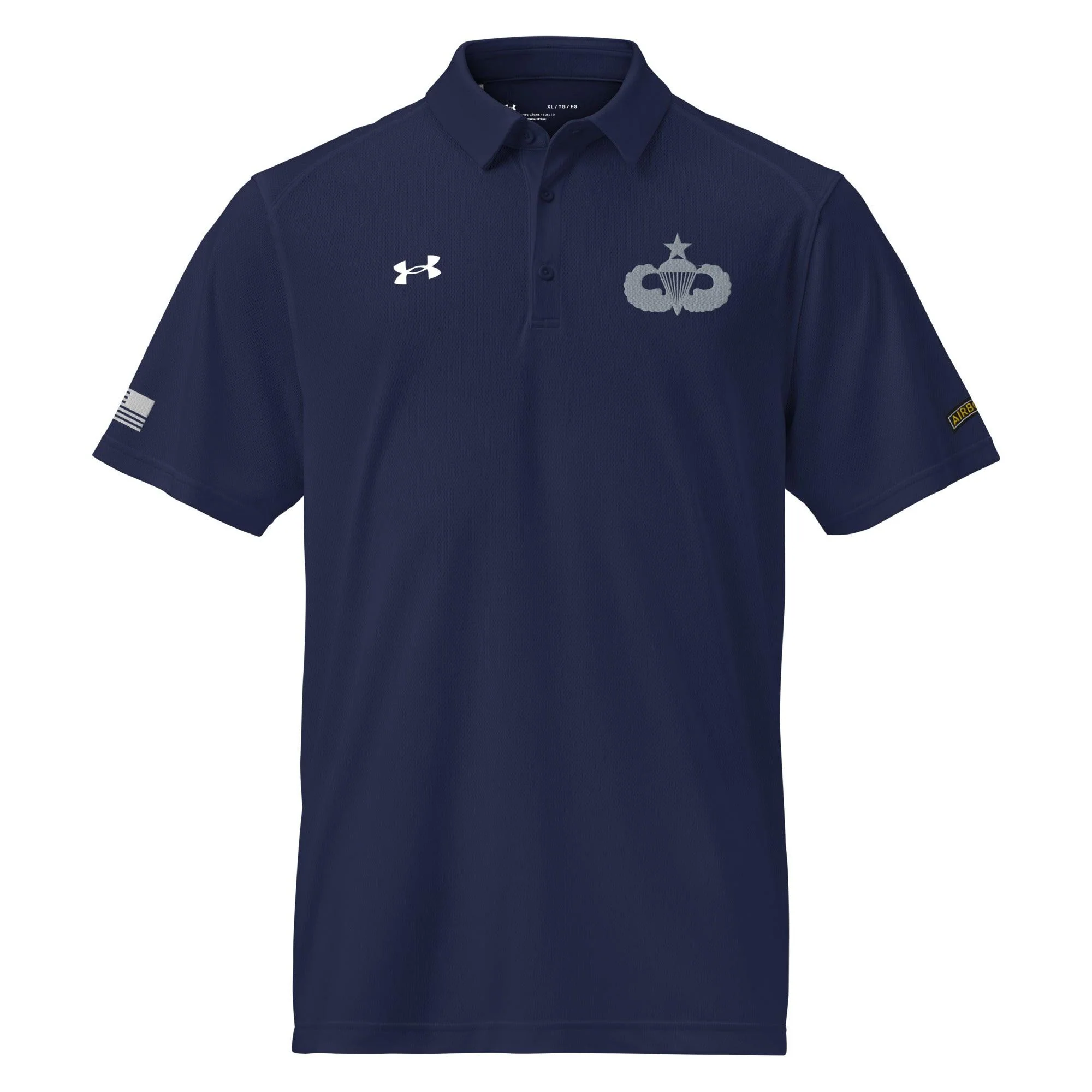 U.S. Army Senior Parachutist Badge Embroidered Paratrooper Under Armour® Men's Polo - Image 5