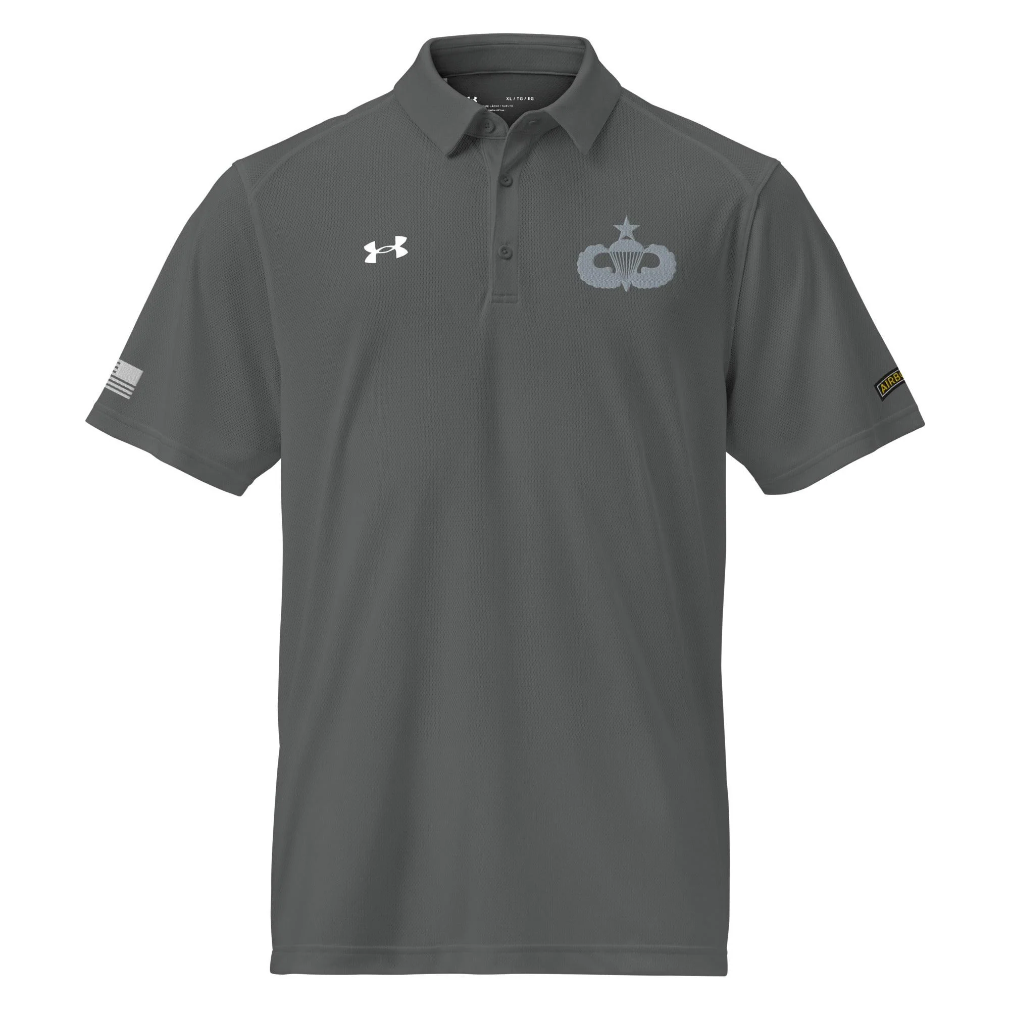 U.S. Army Senior Parachutist Badge Embroidered Paratrooper Under Armour® Men's Polo - Image 9
