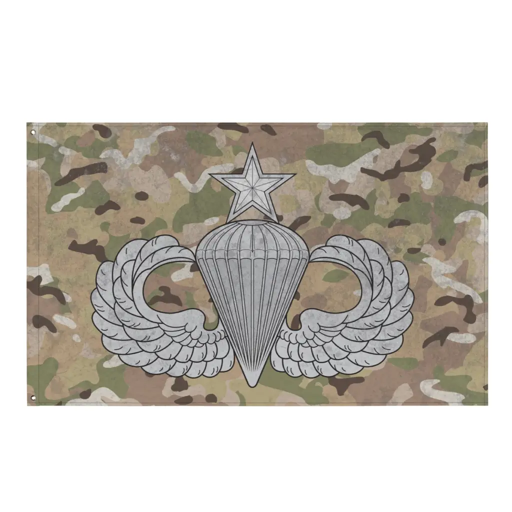U.S. Army Senior Paratrooper Wings Badge Indoor Wall Flag