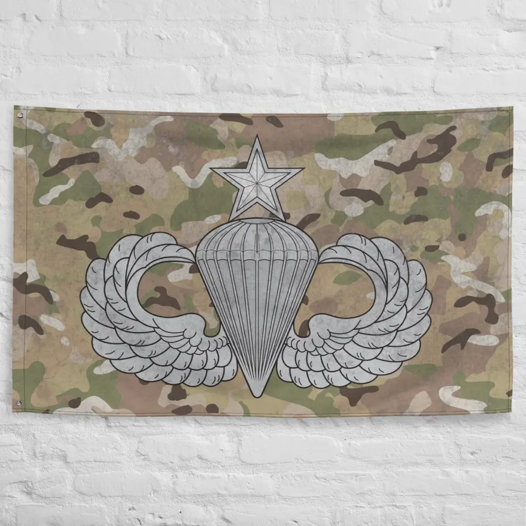 U.S. Army Senior Paratrooper Wings Badge Indoor Wall Flag - Image 5