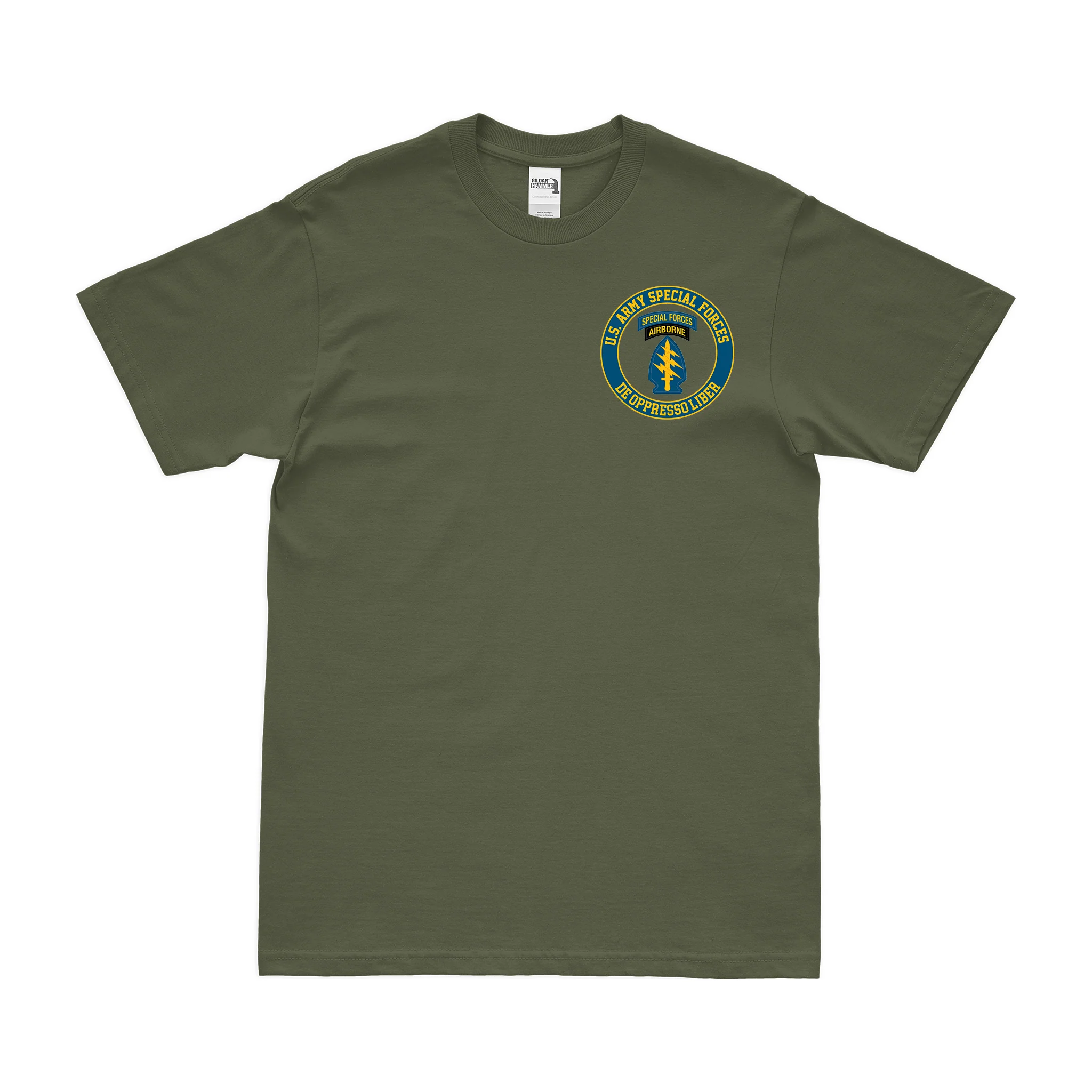 U.S. Army Special Forces Circle Logo Left Chest Emblem T-Shirt - Image 2