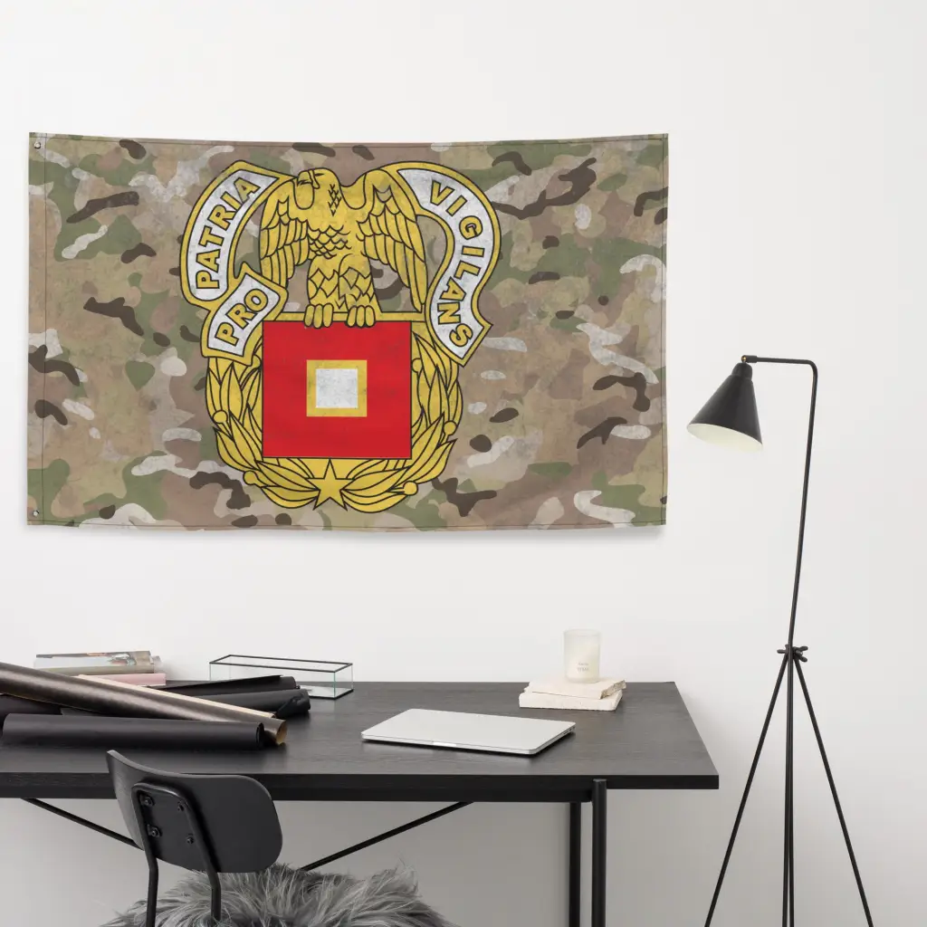 U.S. Army Signal Corps Insignia OCP Camo Indoor Wall Flag - Image 4