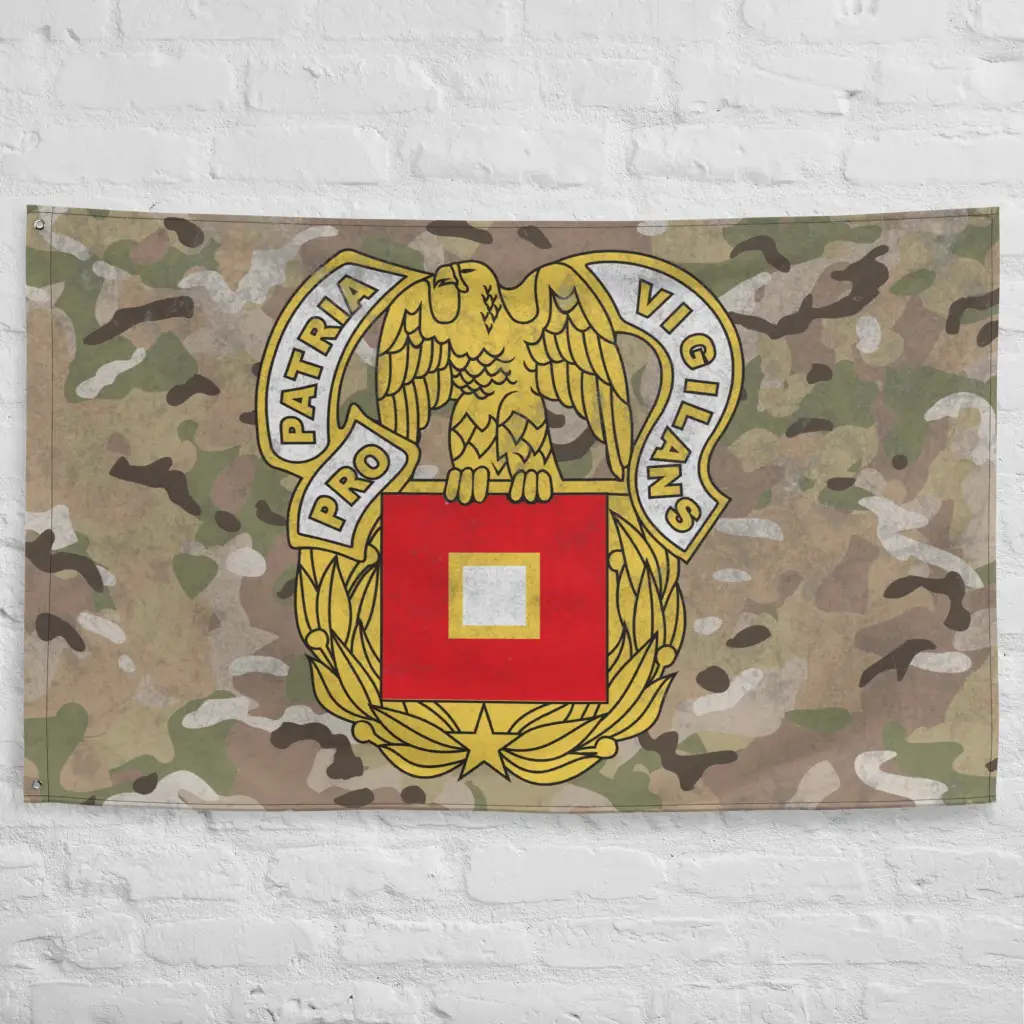 U.S. Army Signal Corps Insignia OCP Camo Indoor Wall Flag - Image 5