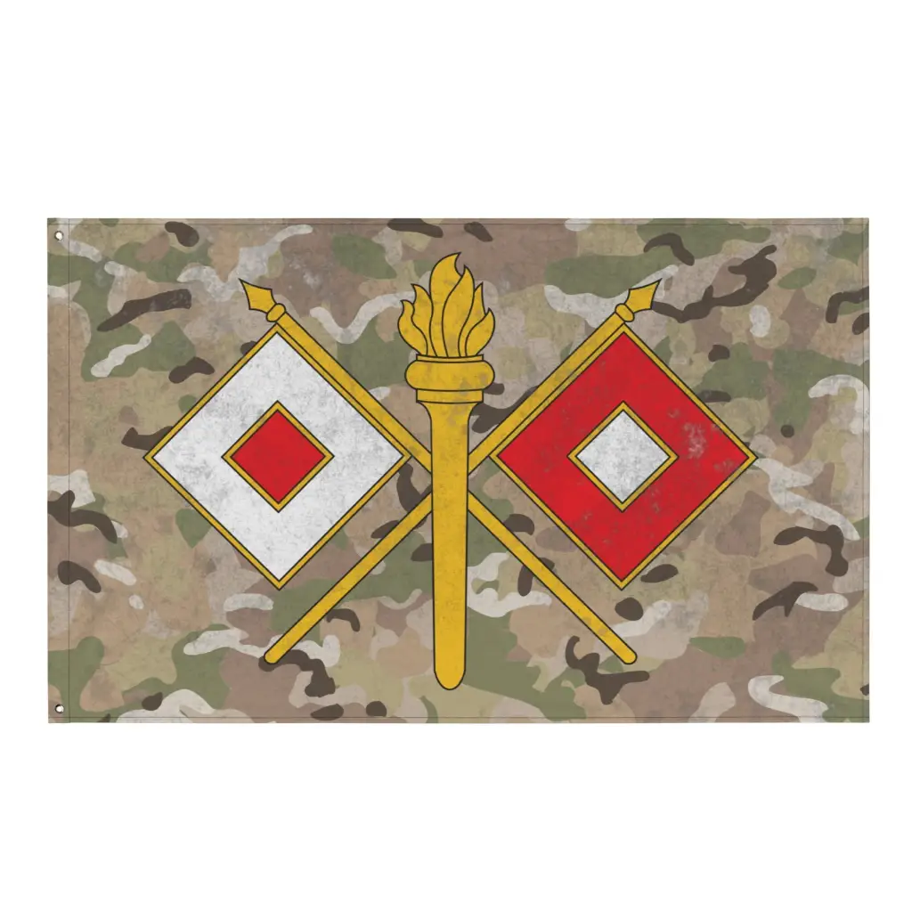 U.S. Army Signal Corps OCP Camo Indoor Wall Flag