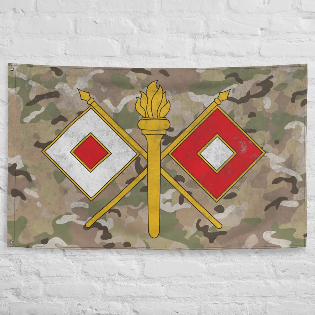 U.S. Army Signal Corps OCP Camo Indoor Wall Flag - Image 5