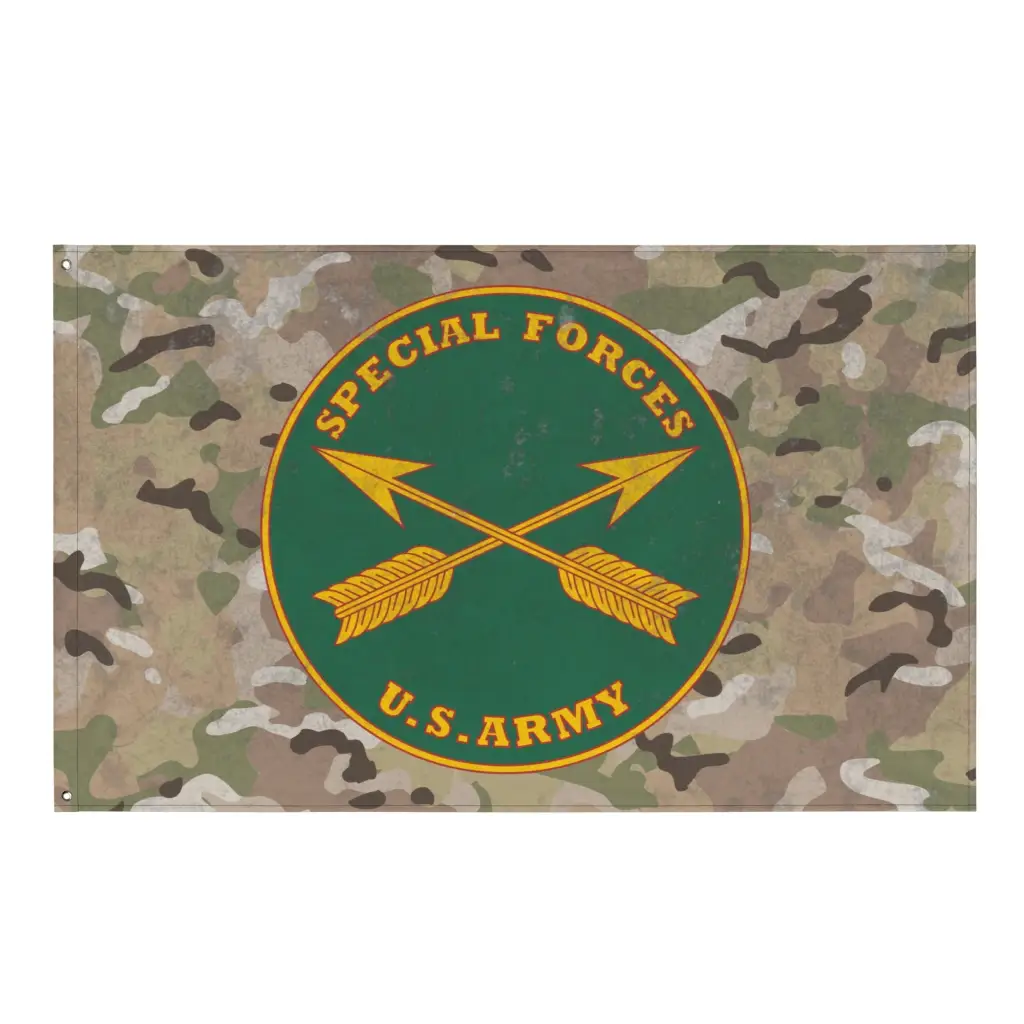 U.S. Army Special Forces Branch Plaque OCP Camo Indoor Wall Flag