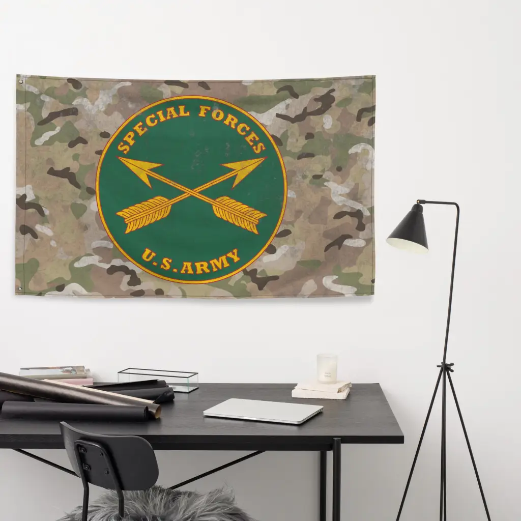 U.S. Army Special Forces Branch Plaque OCP Camo Indoor Wall Flag - Image 4