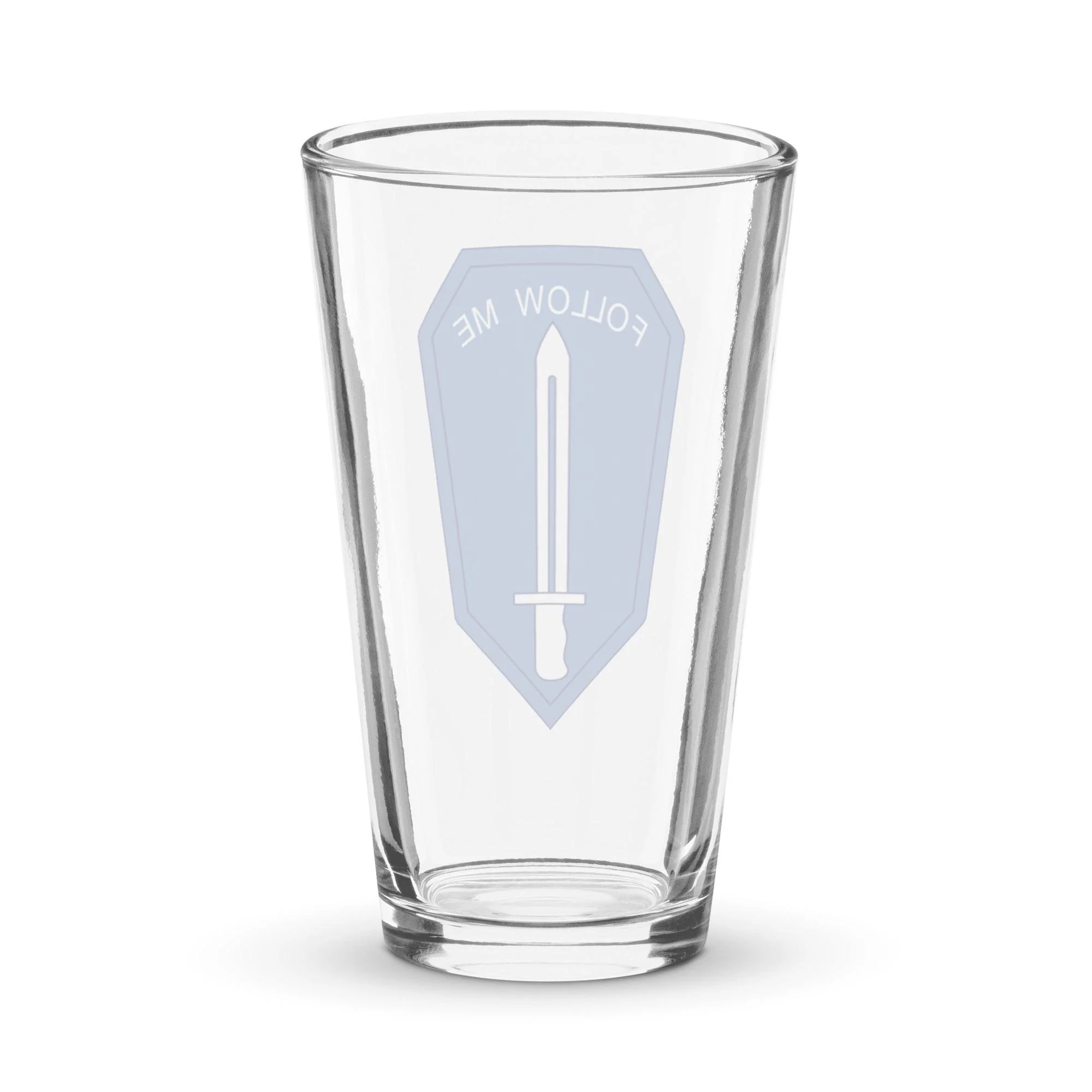 U.S. Infantry School Logo Emblem Beer Pint Glass - Image 2