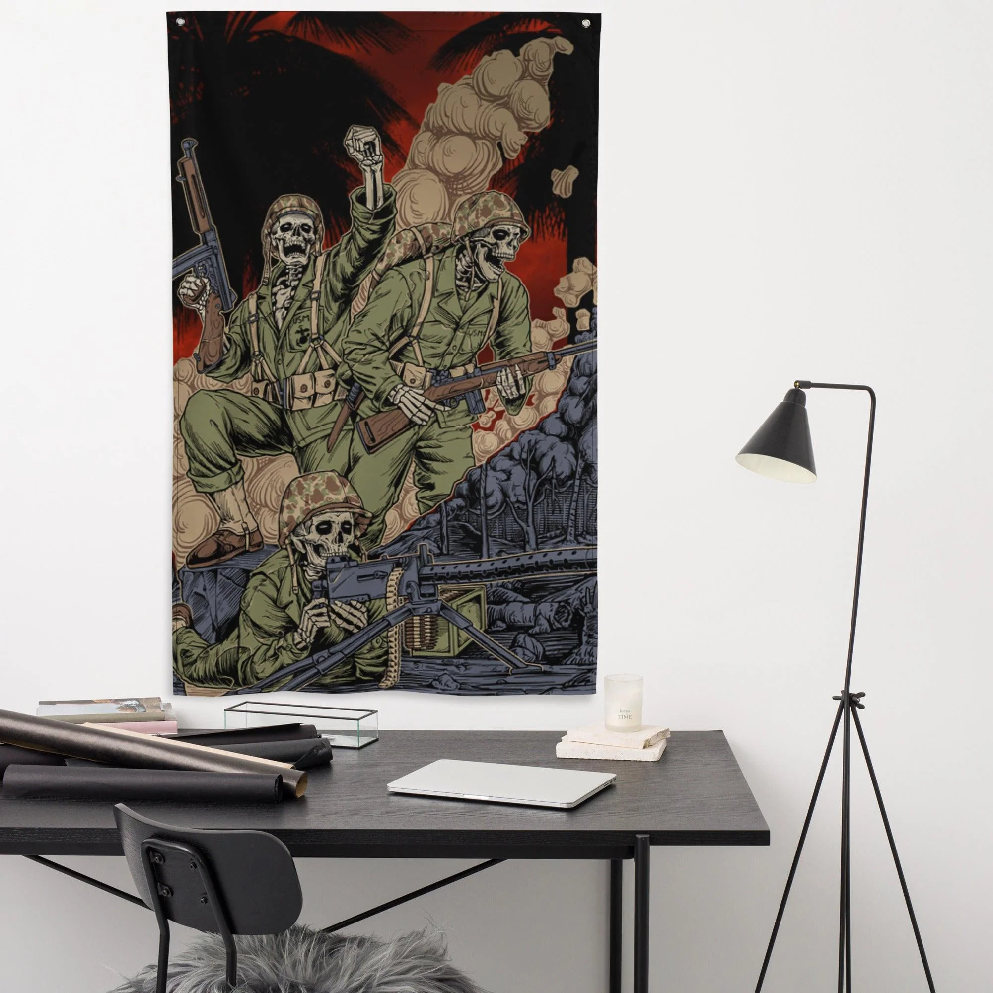 U.S. Marine Corps Battle of Peleliu WW2 Flag - Image 3