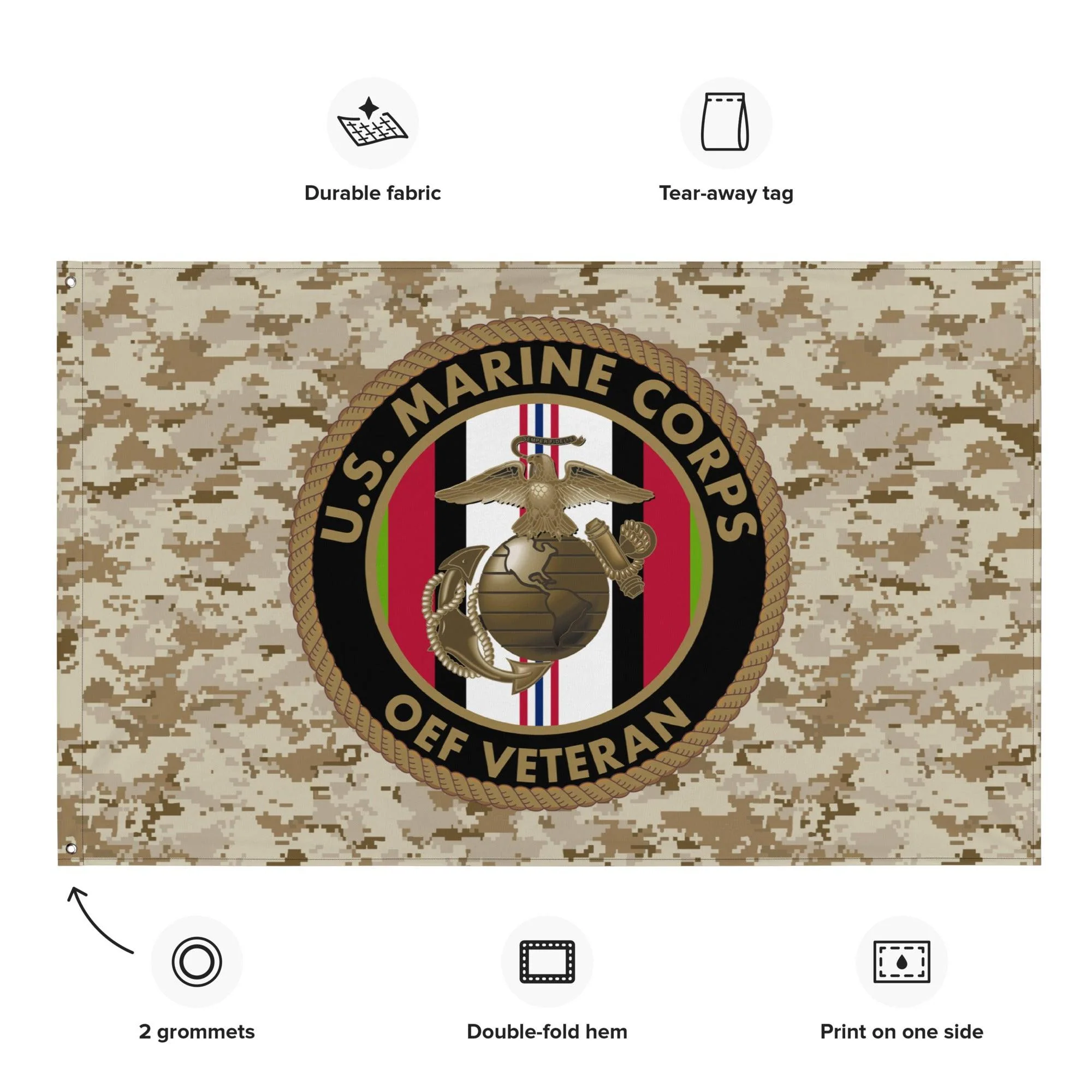 U.S. Marine Corps Operation Enduring Freedom OEF Veteran MARPAT Flag - Image 2