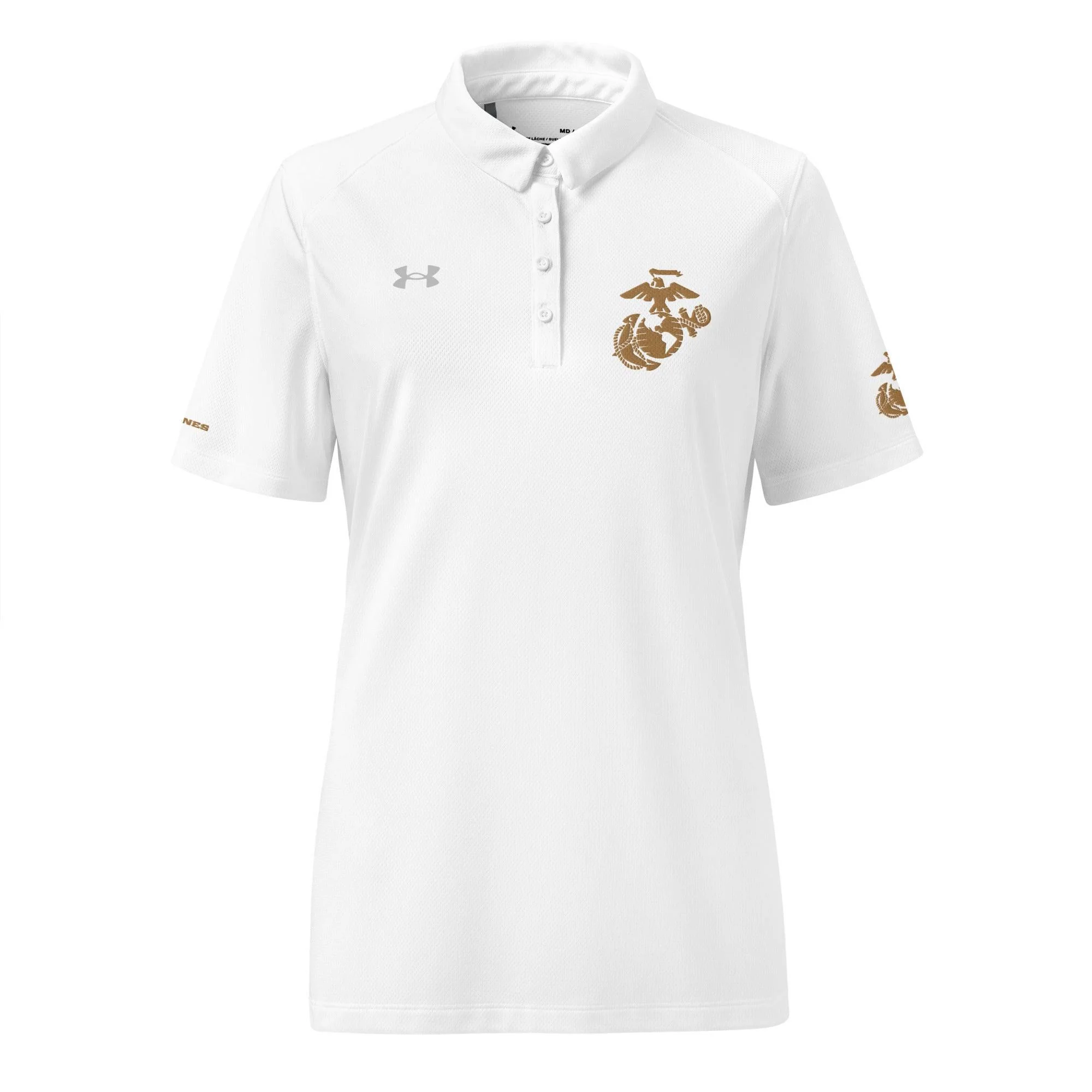 U.S. Marine Corps Tan EGA Embroidered Under Armour® Women's Polo - Image 13