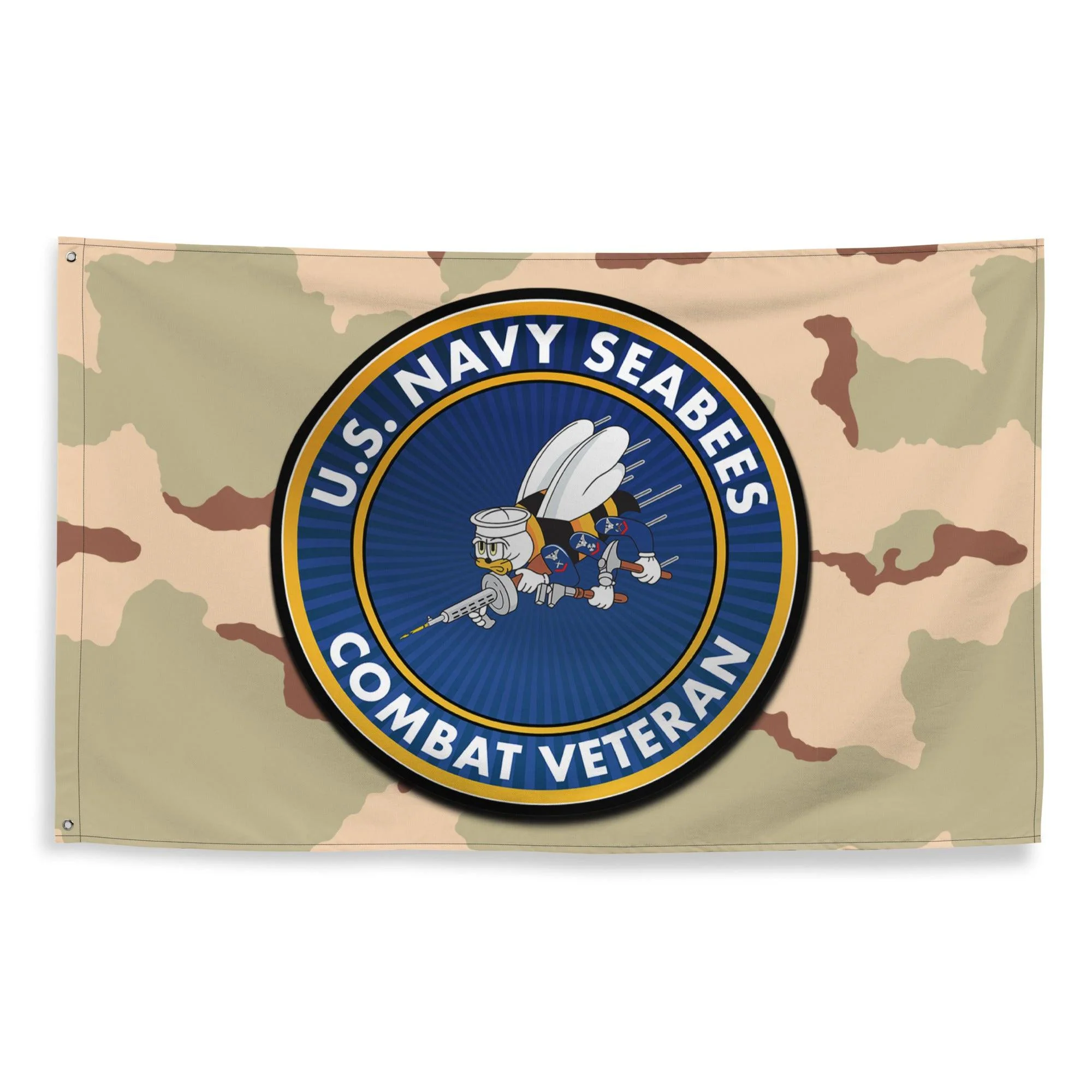 U.S. Navy Seabees Combat Veteran DCU Camo Flag - Image 4