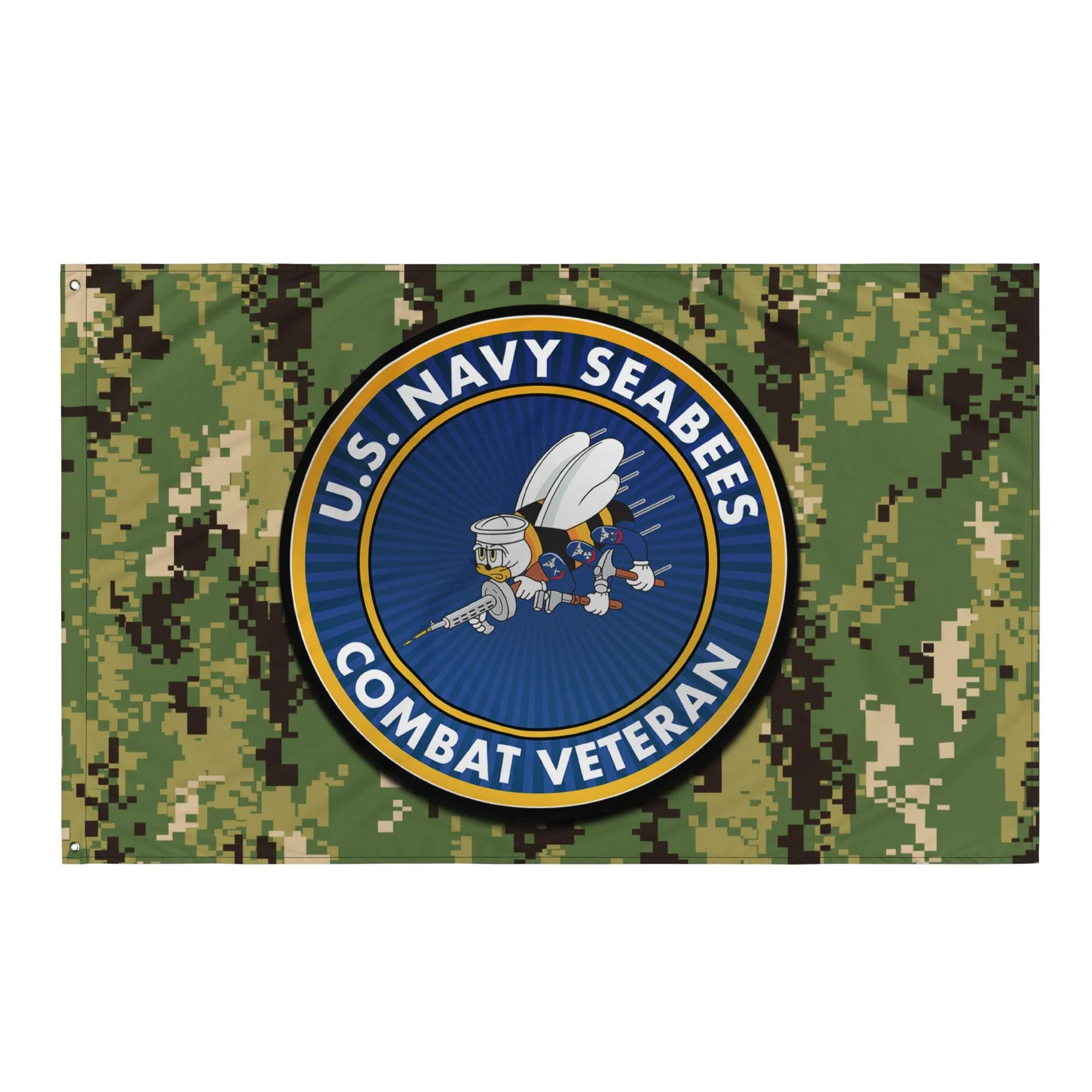 U.S. Navy Seabees Combat Veteran NWU Type III AOR2 Camo Flag