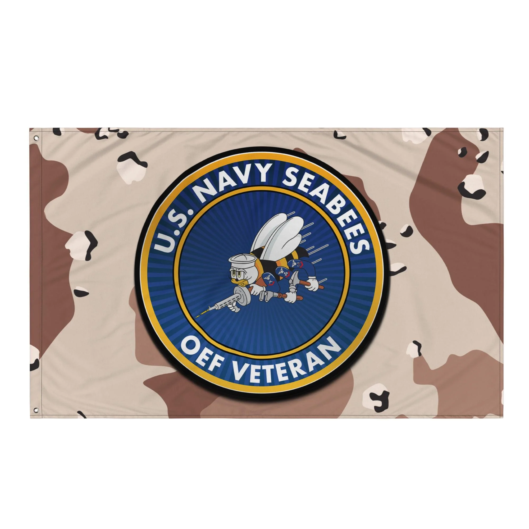 U.S. Navy Seabees OEF Veteran Chocolate-Chip Camo Flag