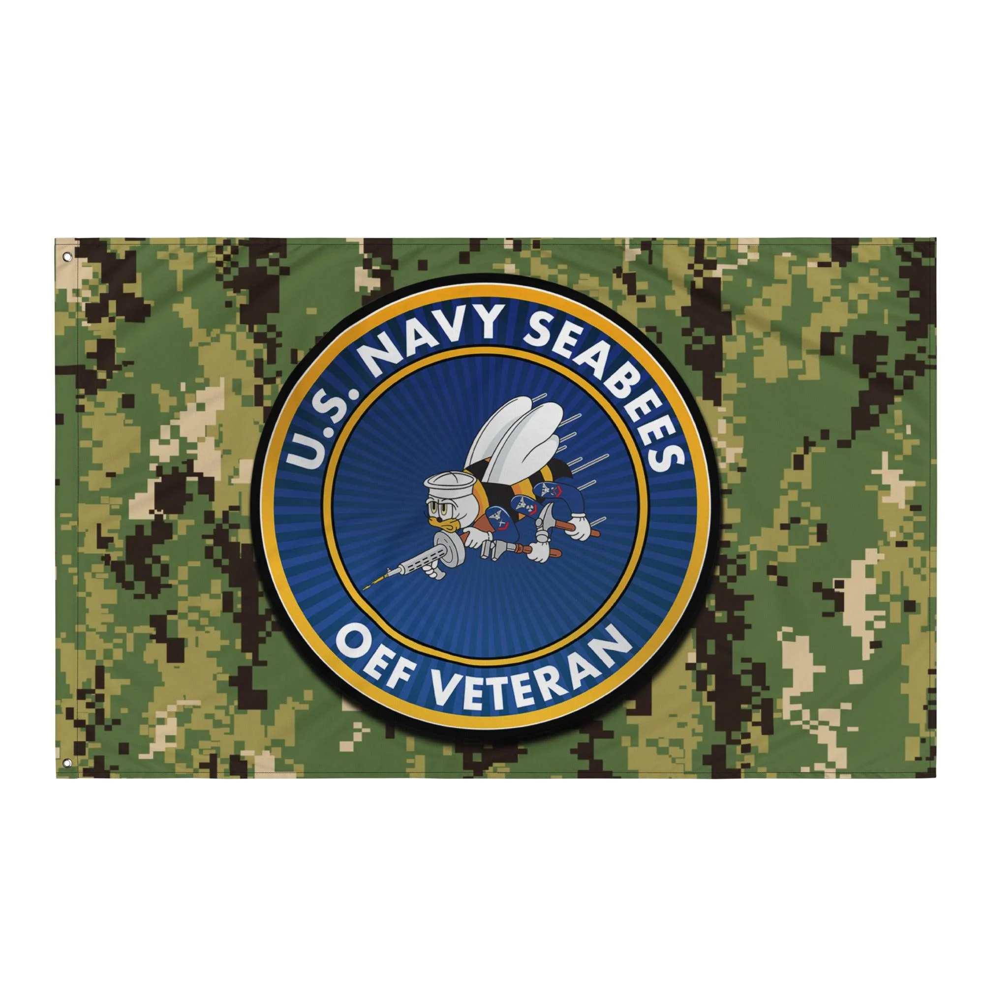 U.S. Navy Seabees OEF Veteran NWU Type III AOR2 Camo Flag