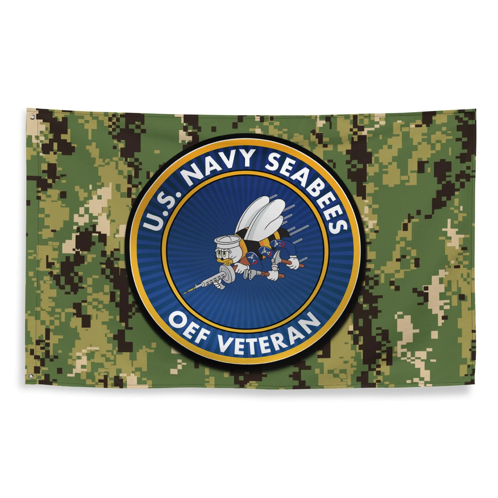 U.S. Navy Seabees OEF Veteran NWU Type III AOR2 Camo Flag - Image 4
