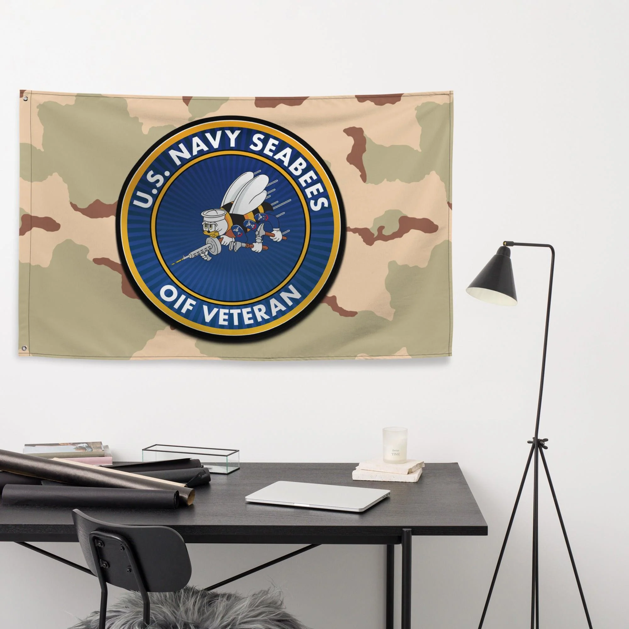 U.S. Navy Seabees OIF Veteran DCU Camo Flag - Image 3