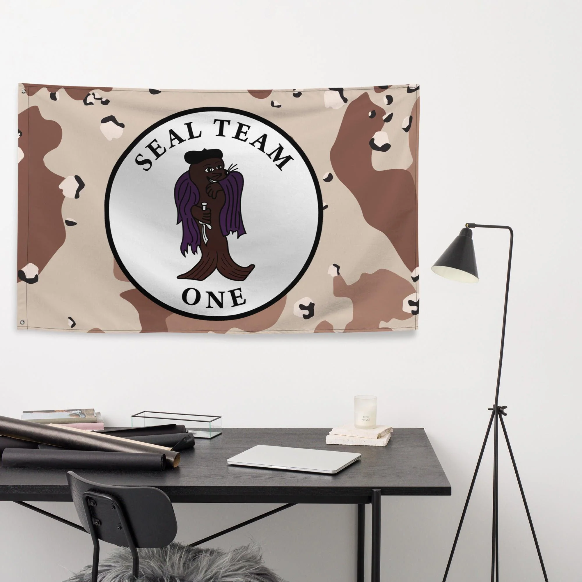 U.S. Navy SEAL Team 1 NSW Chocolate-Chip Camo Flag - Image 3