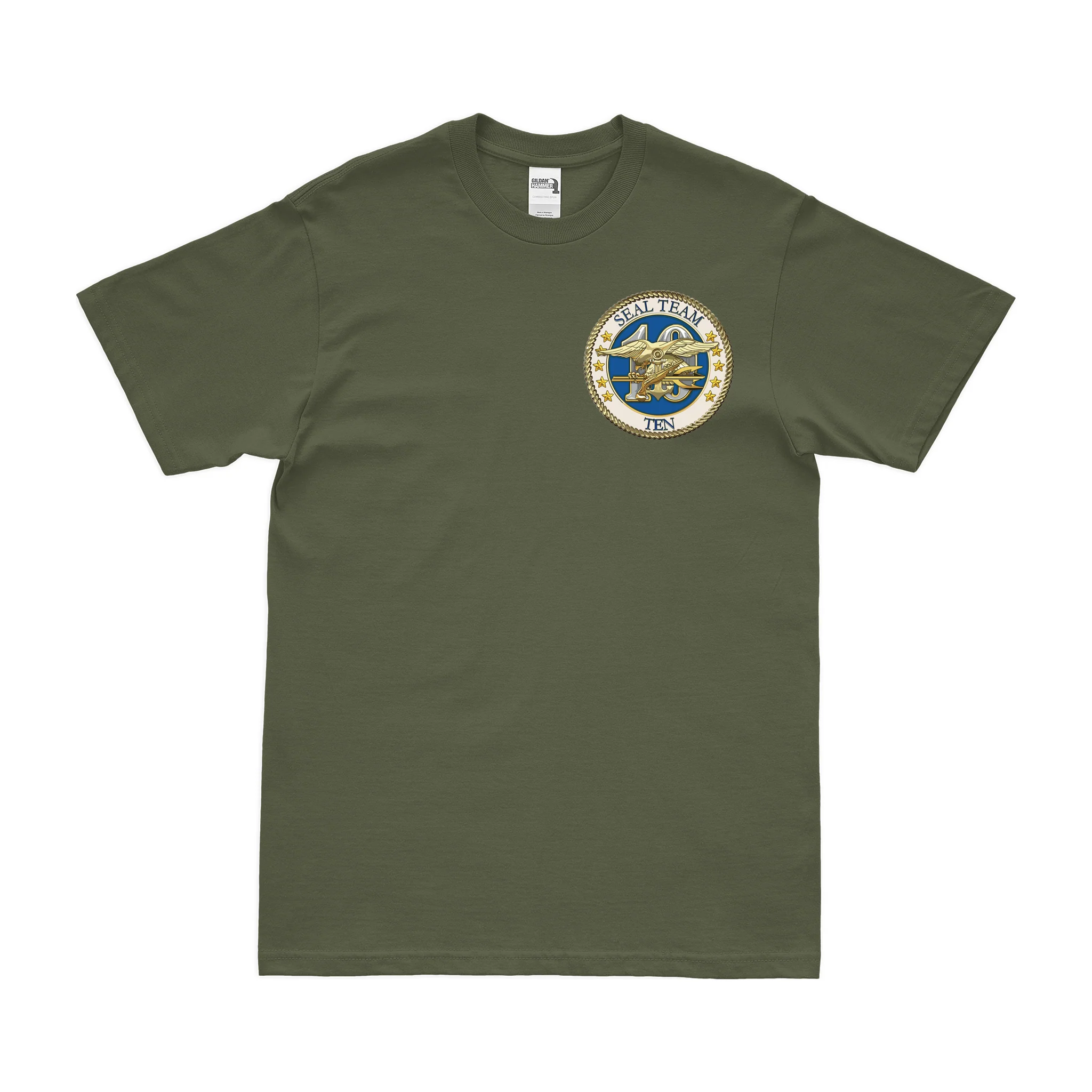U.S. Navy SEAL TEAM 10 Left Chest Emblem T-Shirt - Image 2