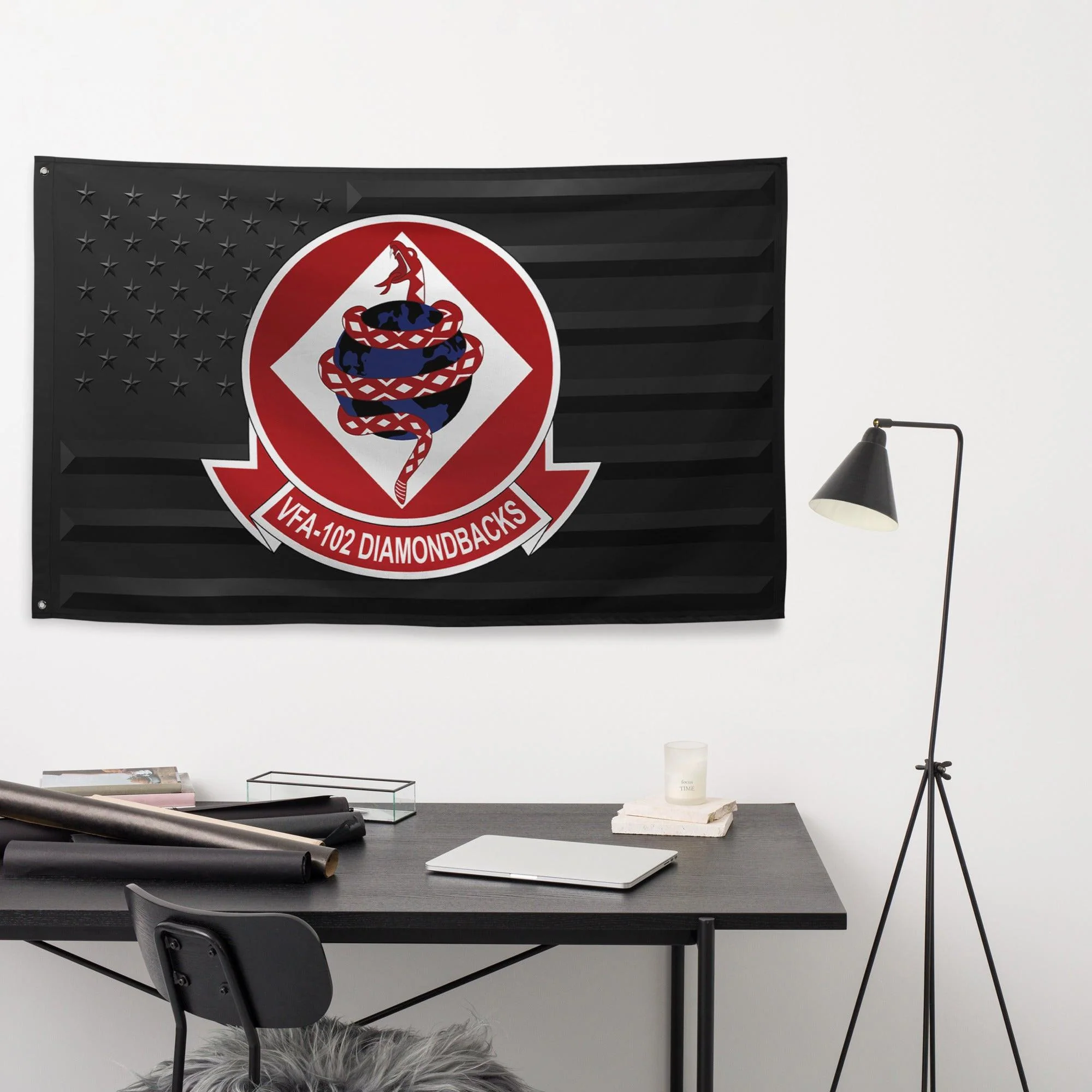 U.S. Navy Strike Fighter Squadron 102 (VFA-102) Black American Flag - Image 3