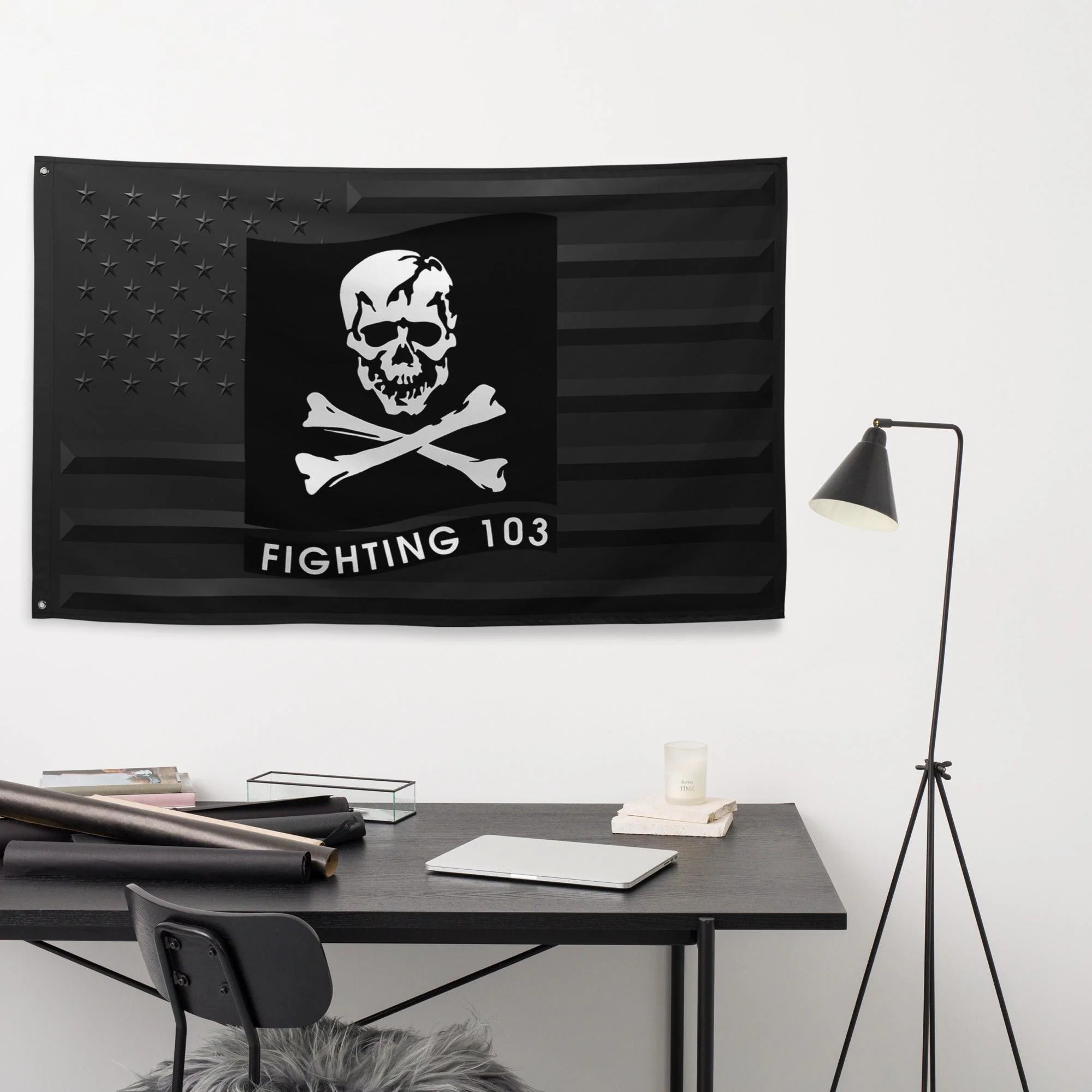 U.S. Navy Strike Fighter Squadron 103 (VFA-103) Black American Flag - Image 3
