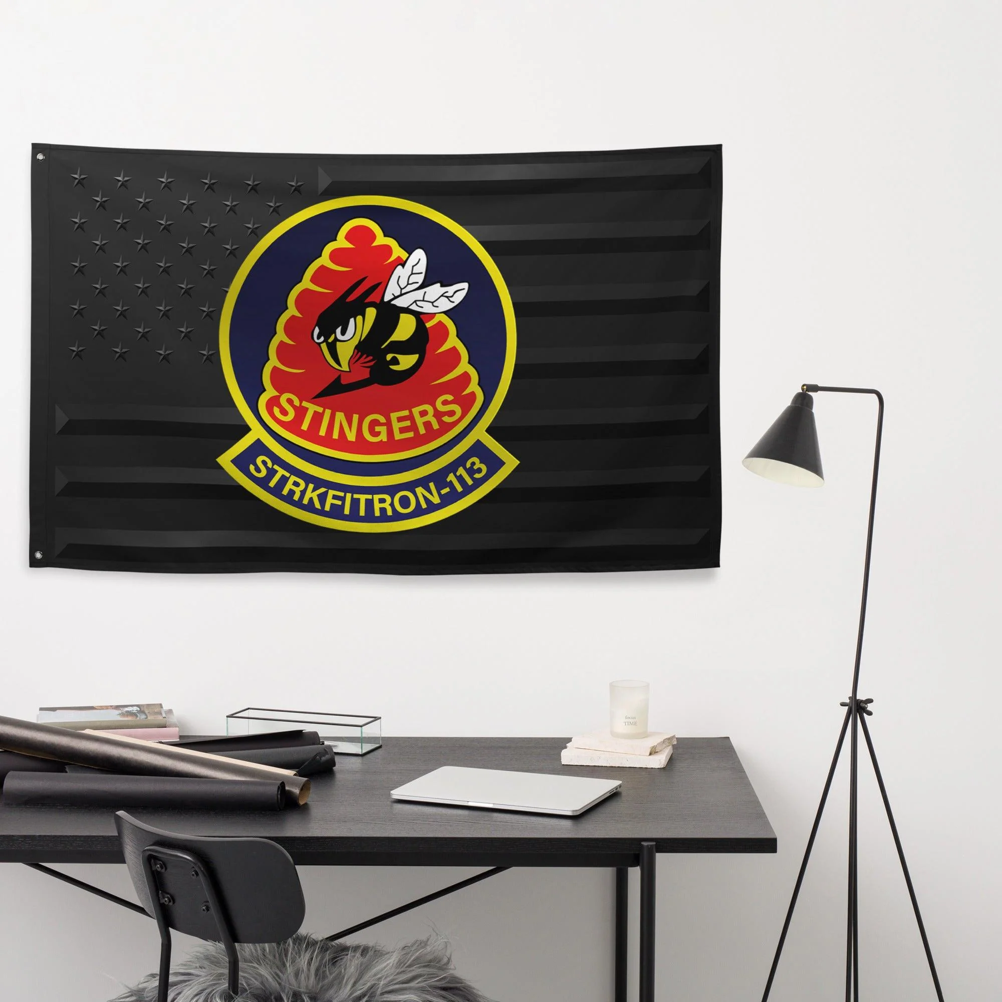 U.S. Navy Strike Fighter Squadron 113 (VFA-113) Black American Flag - Image 3