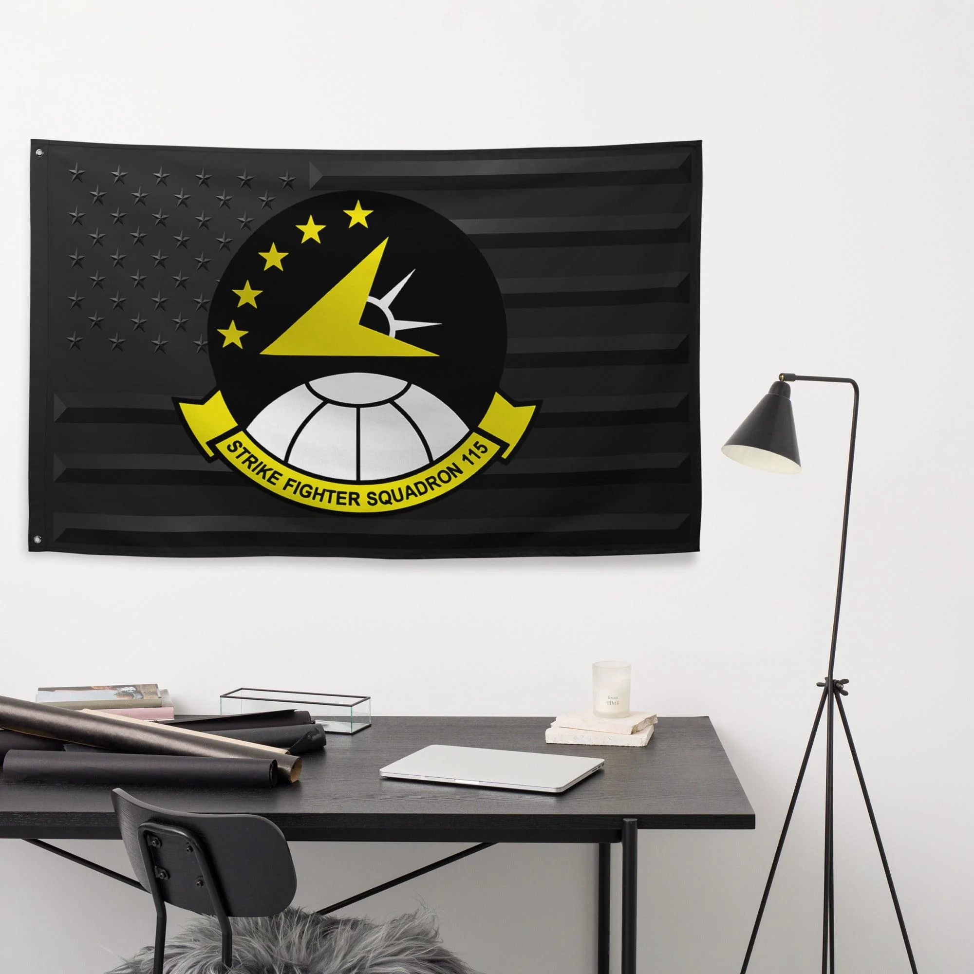 U.S. Navy Strike Fighter Squadron 115 (VFA-115) Black American Flag - Image 3