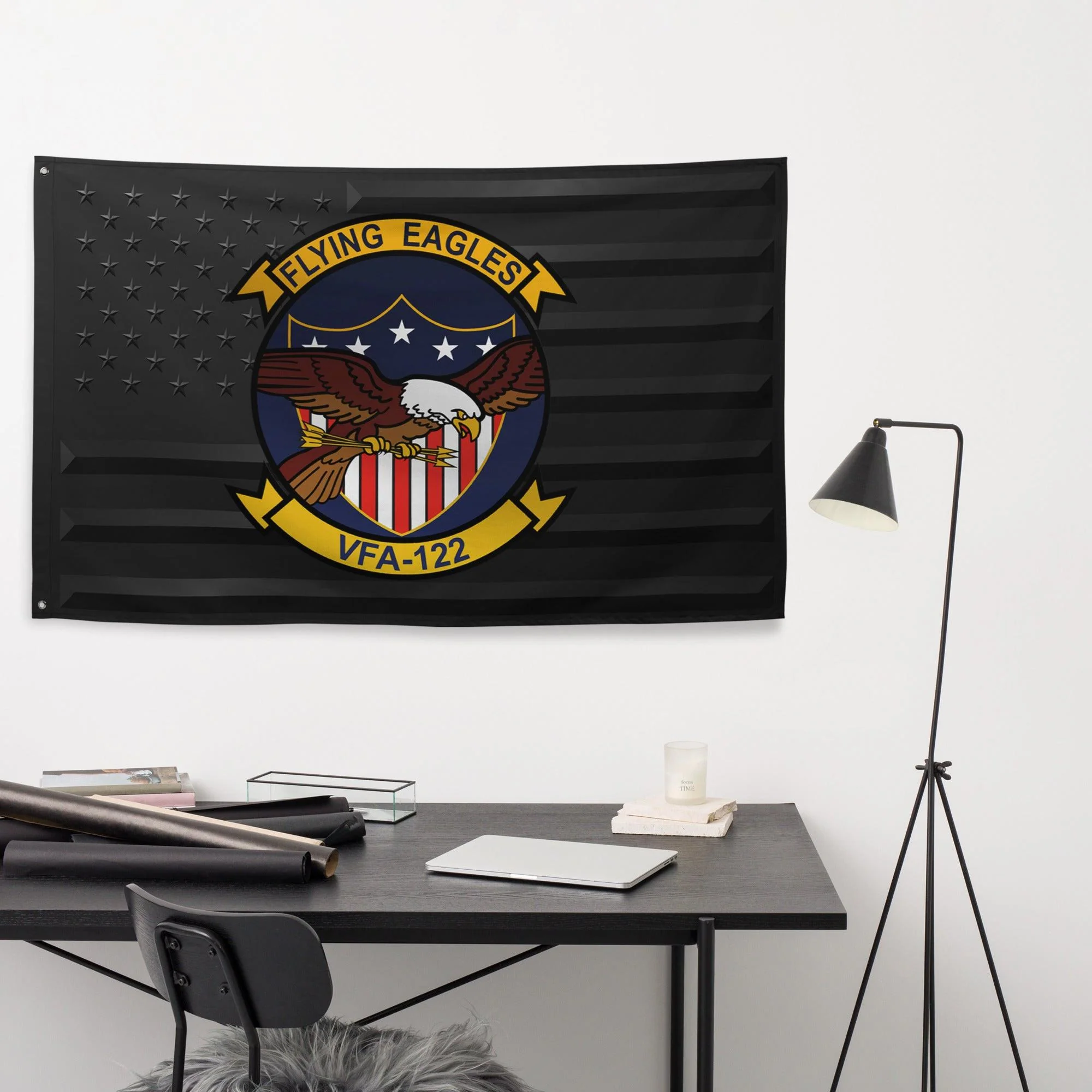 U.S. Navy Strike Fighter Squadron 122 (VFA-122) Black American Flag - Image 3