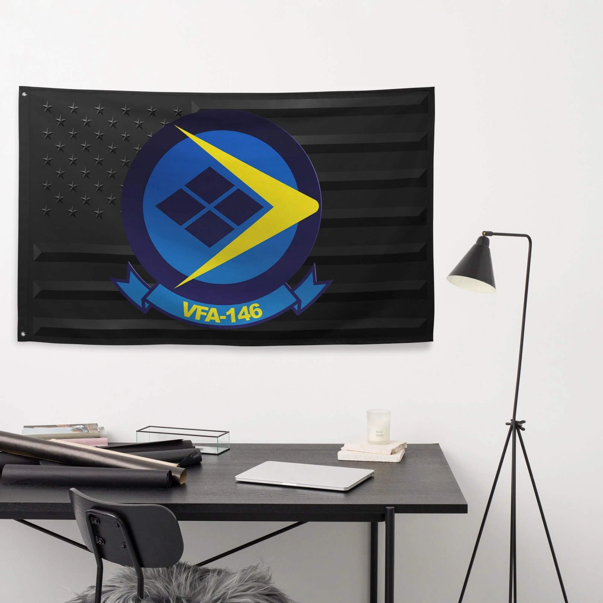 U.S. Navy Strike Fighter Squadron 146 (VFA-146) Black American Flag - Image 3