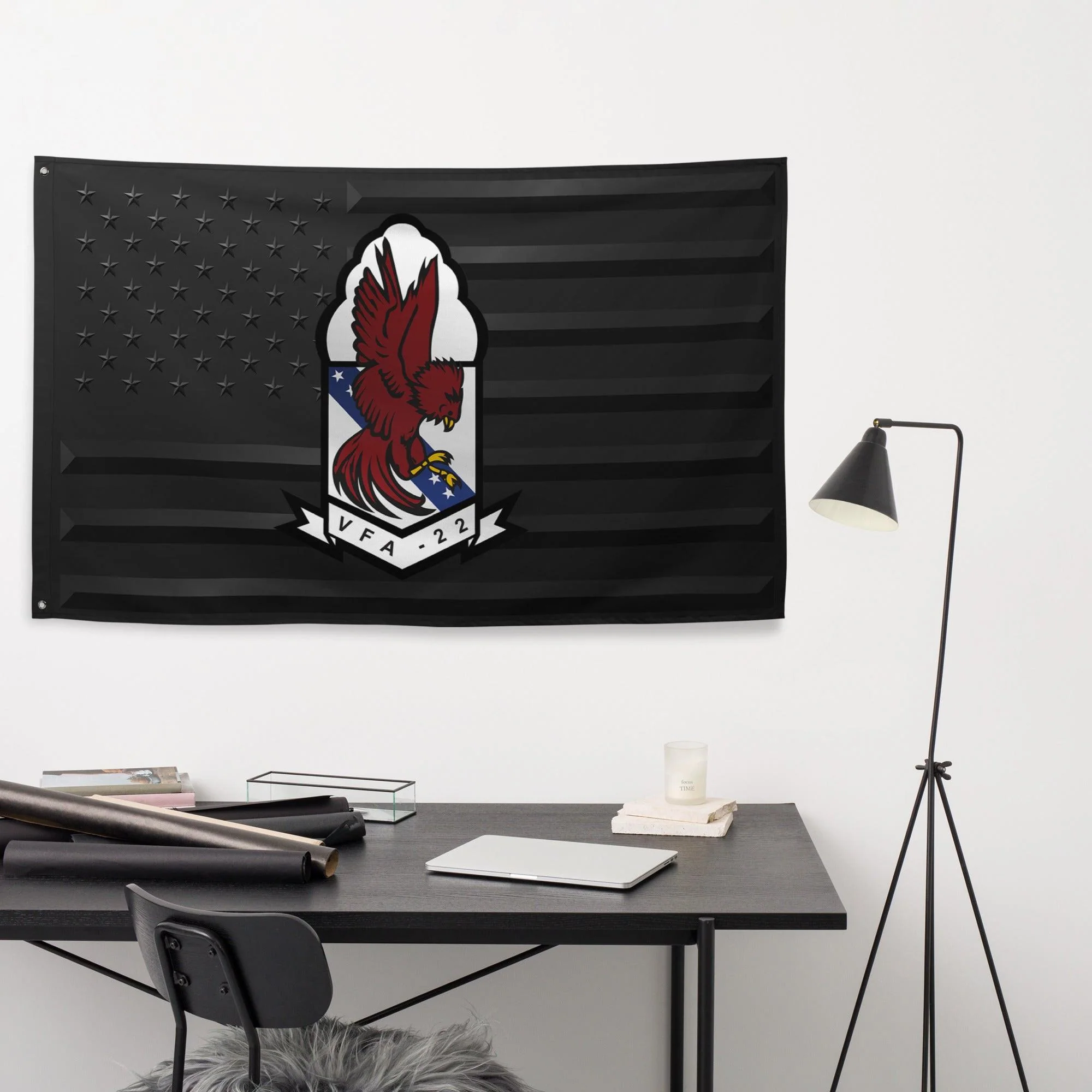 U.S. Navy Strike Fighter Squadron 22 (VFA-22) Black American Flag - Image 3