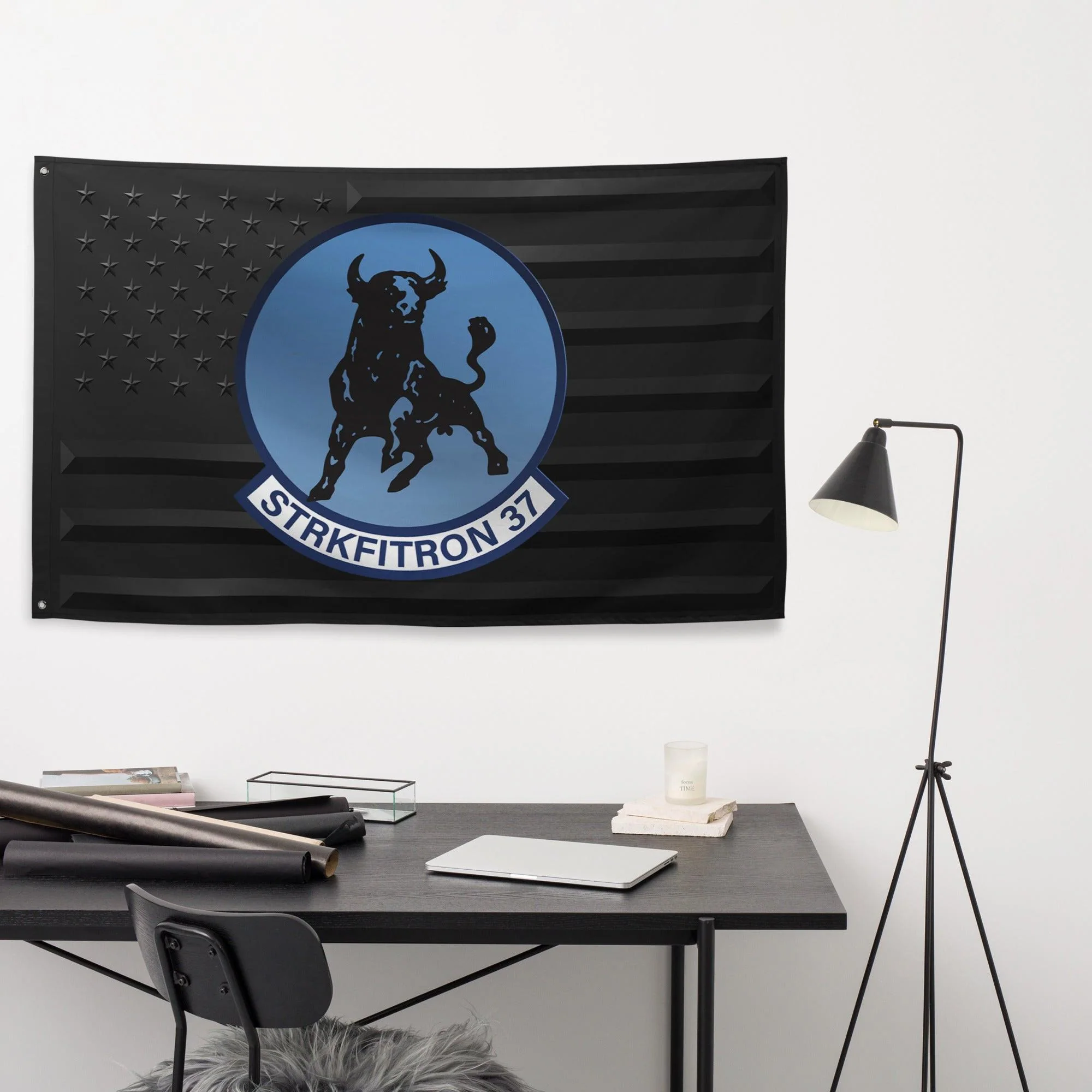 U.S. Navy Strike Fighter Squadron 37 (VFA-37) Black American Flag - Image 3