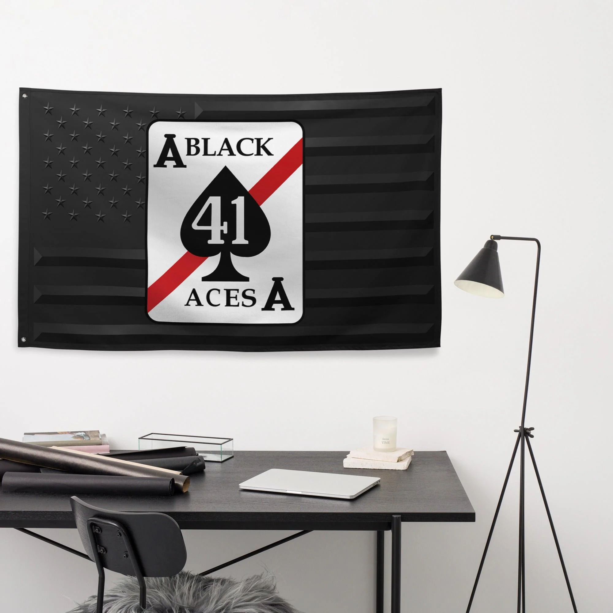 U.S. Navy Strike Fighter Squadron 41 (VFA-41) Black American Flag - Image 3