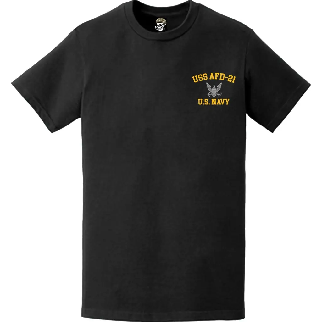 U.S. Navy USS AFD-21 Left Chest T-Shirt