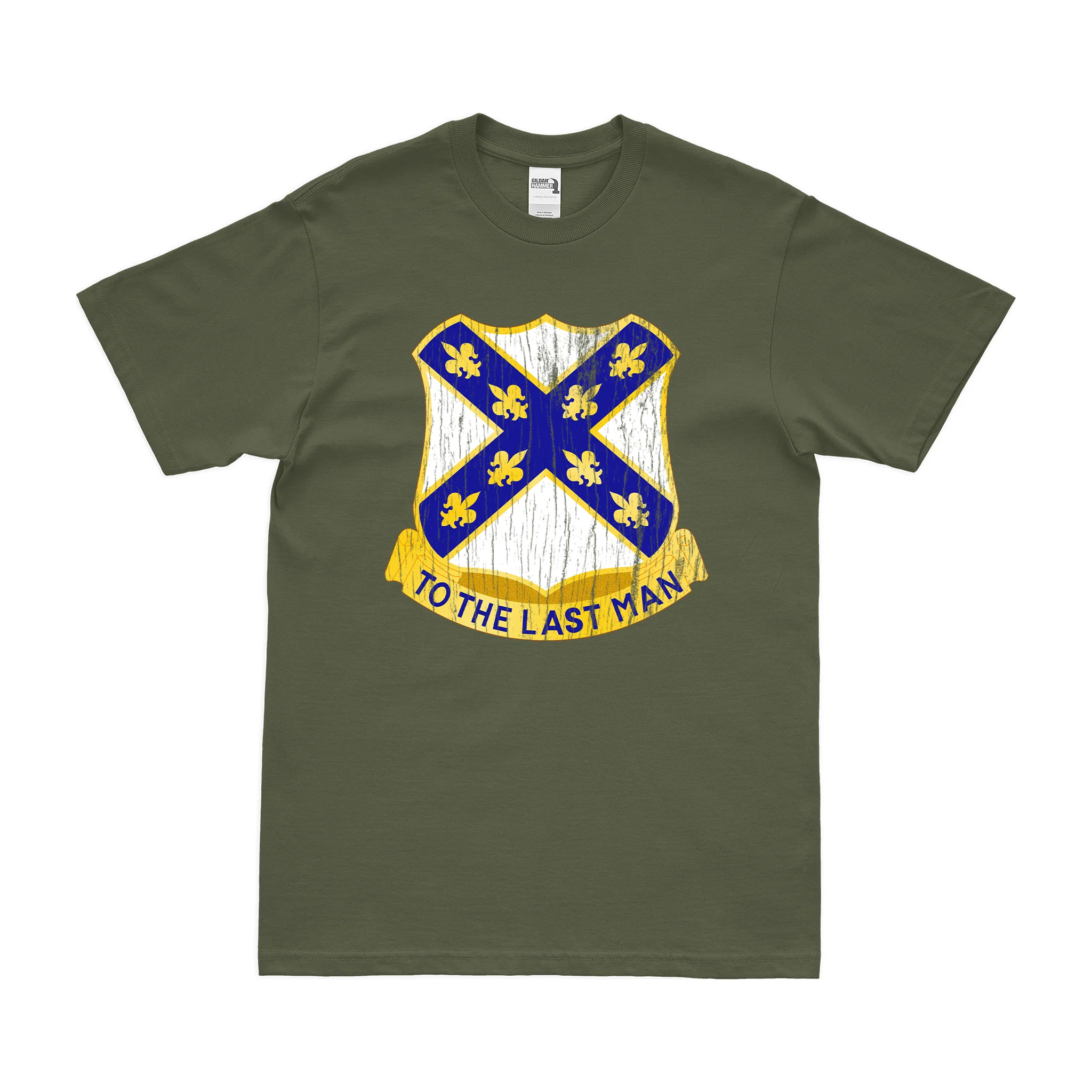 U.S. Army 103rd Infantry Regiment Logo Emblem T-Shirt - Image 4