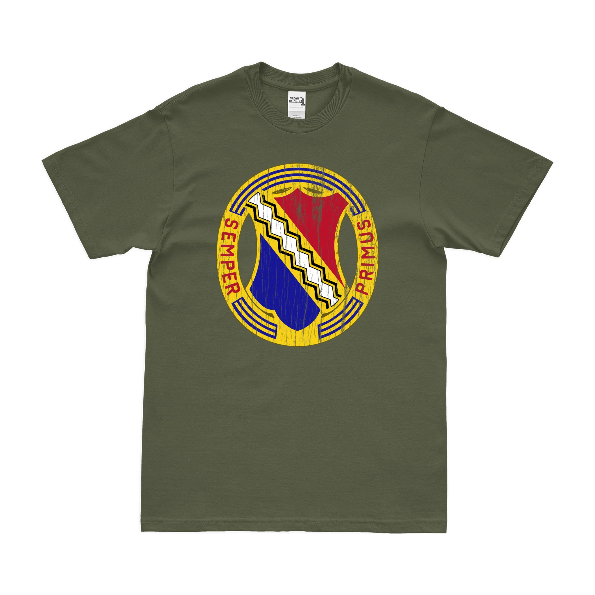 U.S. Army 1st Infantry Regiment Logo Emblem T-Shirt - Image 4