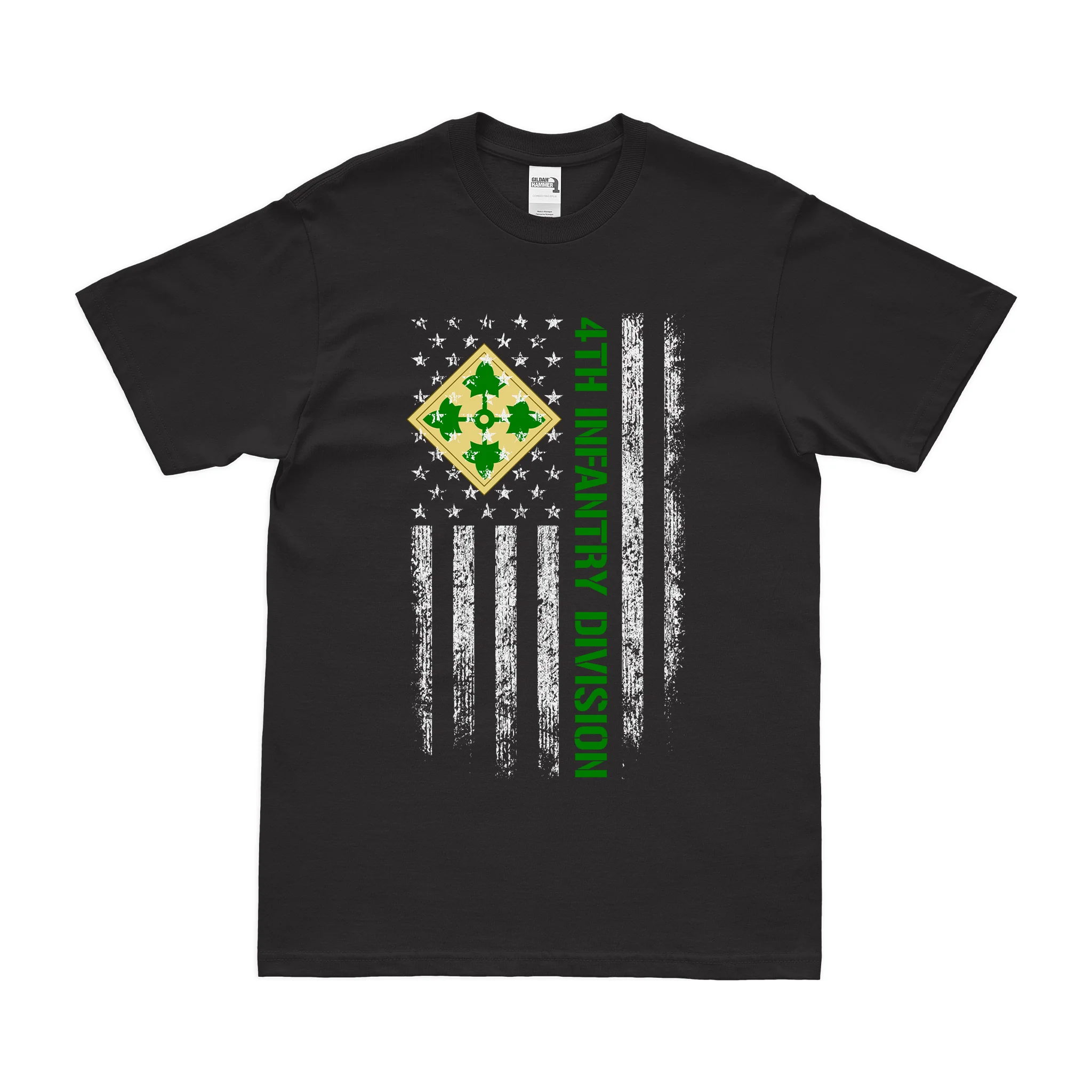 U.S. Army 4th Infantry Division American Flag T-Shirt