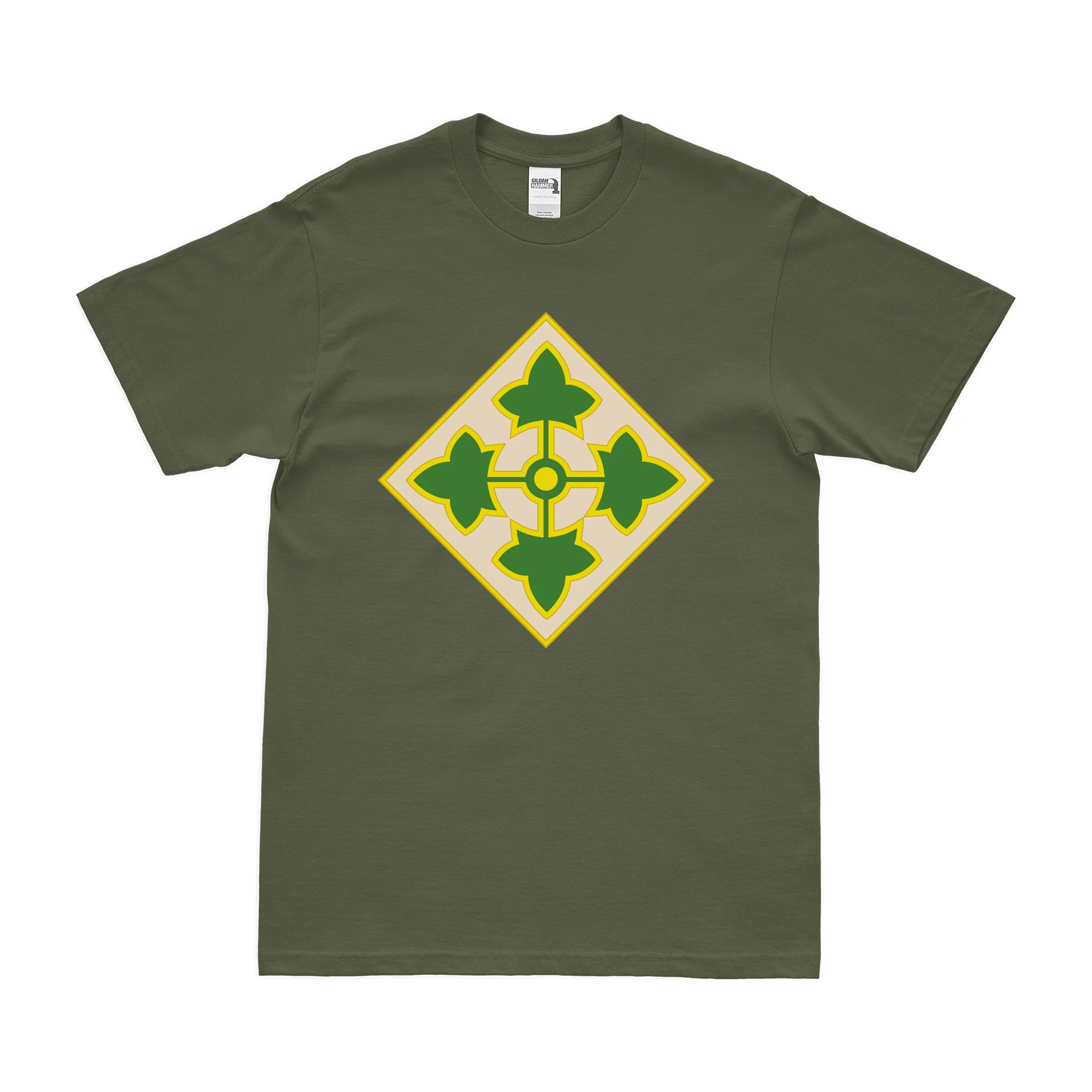 U.S. Army 4th Infantry Division CSIB Emblem T-Shirt - Image 2