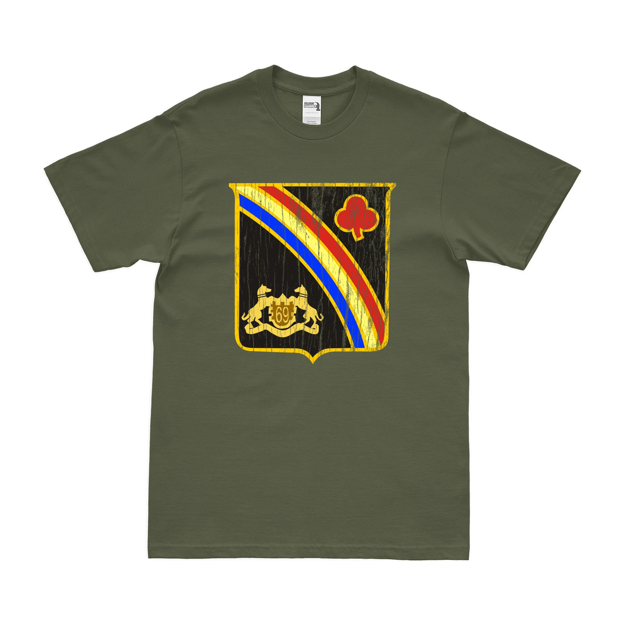 U.S. Army 69th Infantry Regiment Unit Logo Emblem T-Shirt - Image 4