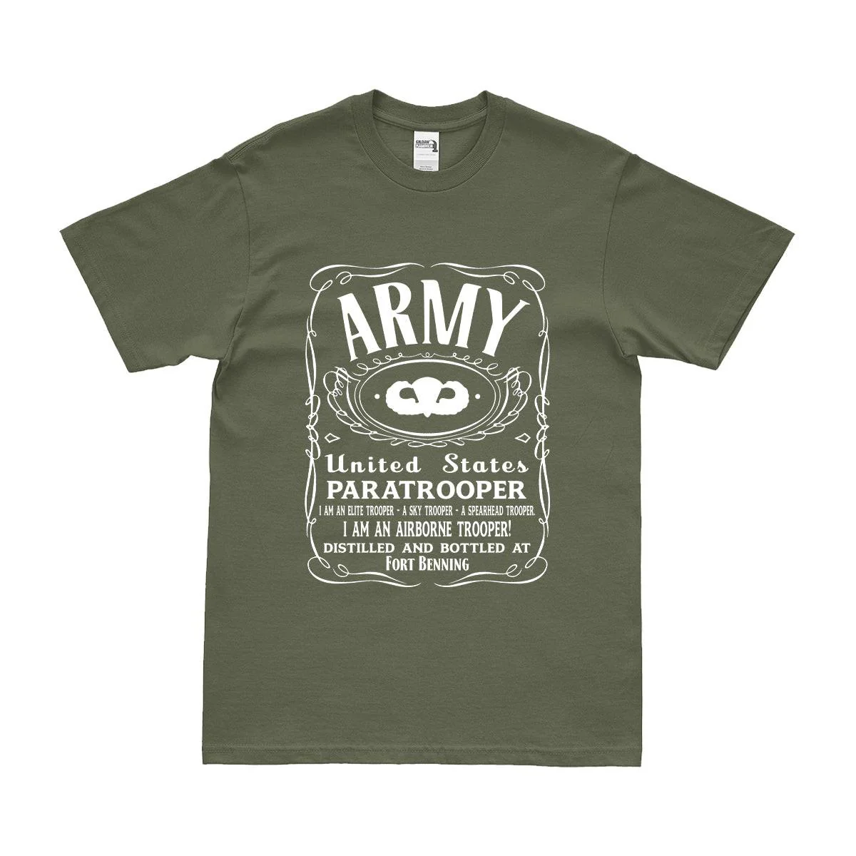 U.S. Army Airborne Paratrooper Whiskey Label T-Shirt - Image 2