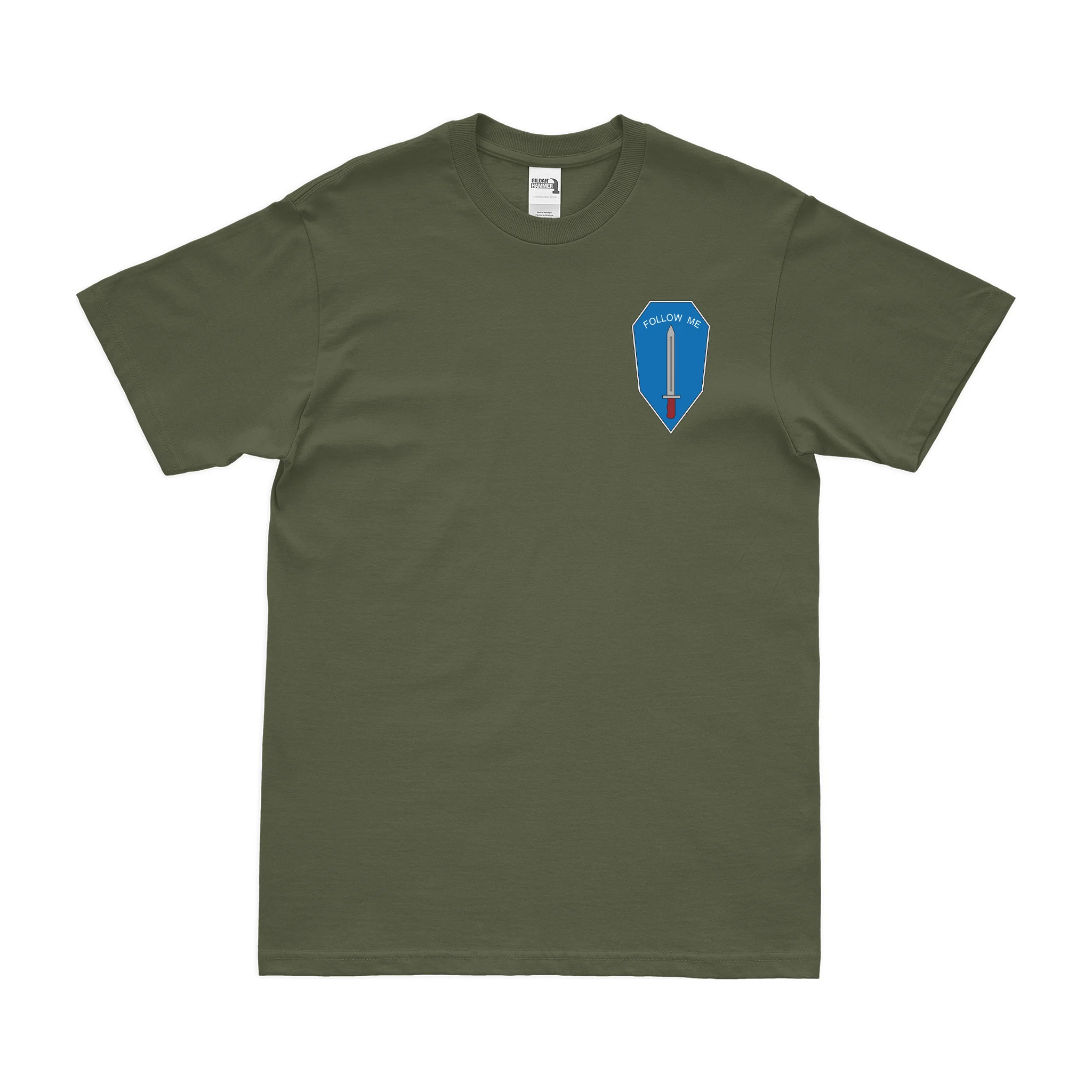 U.S. Army Infantry Branch Follow Me Left Chest Insignia T-Shirt - Image 2