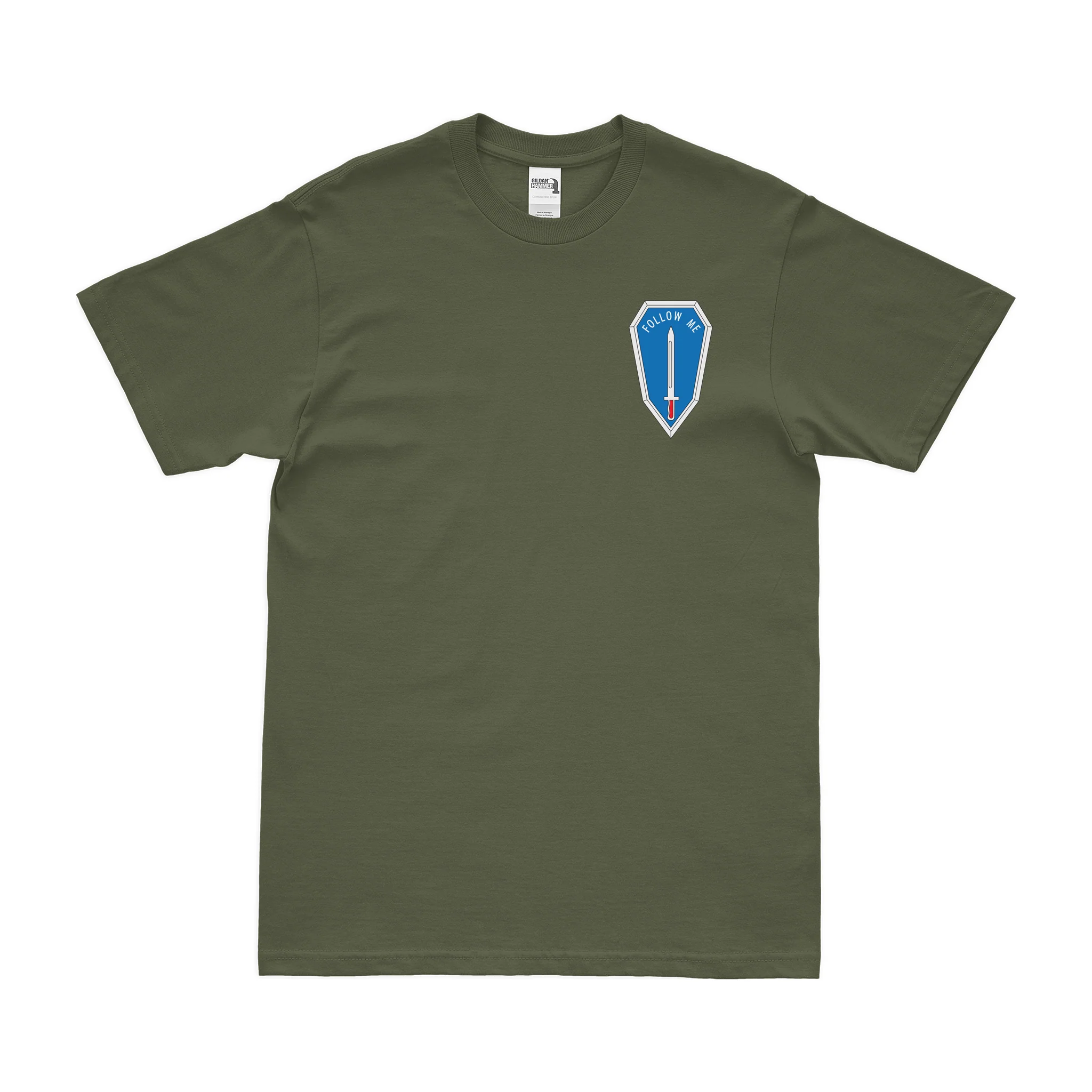 U.S. Army Infantry Follow Me Left Chest Motto Emblem T-Shirt - Image 2