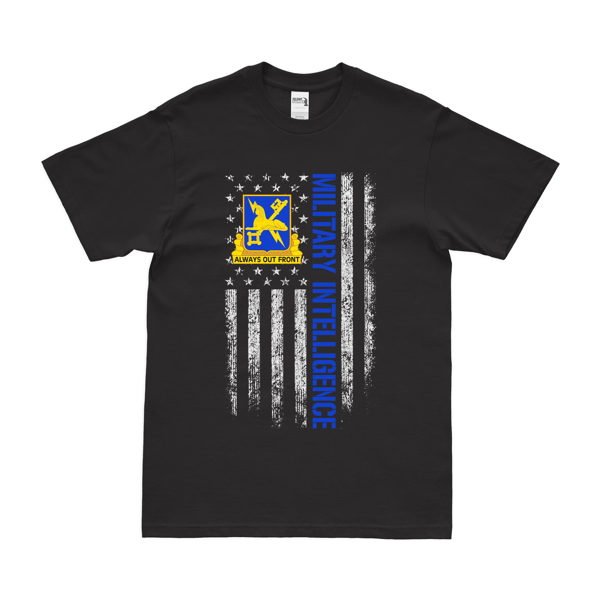 U.S. Army Military Intelligence American Flag T-Shirt