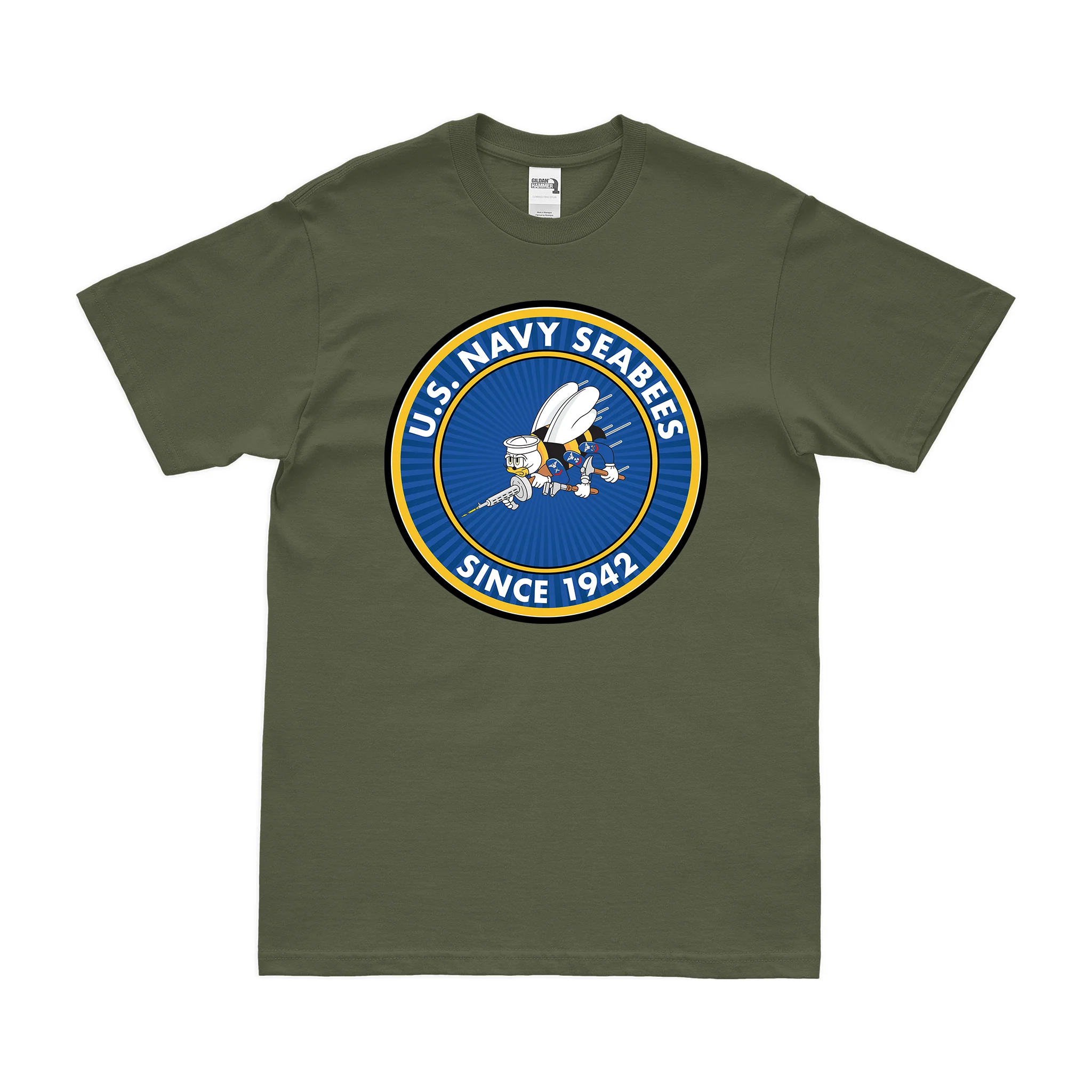 U.S. Navy Seabees Since 1942 Emblem T-Shirt - Image 2