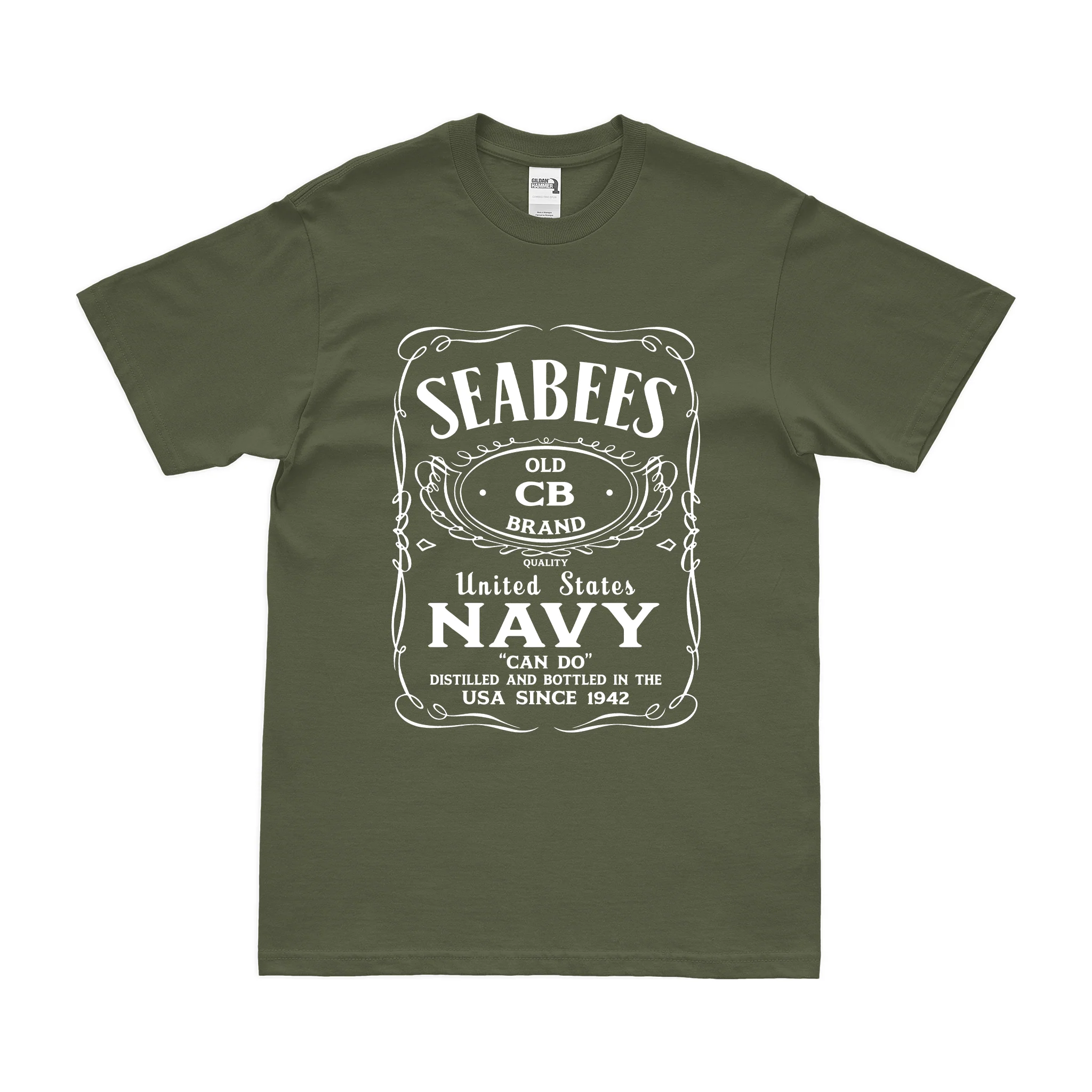 U.S. Navy Seabees 'Can Do' Whiskey Label Legacy T-Shirt - Image 2