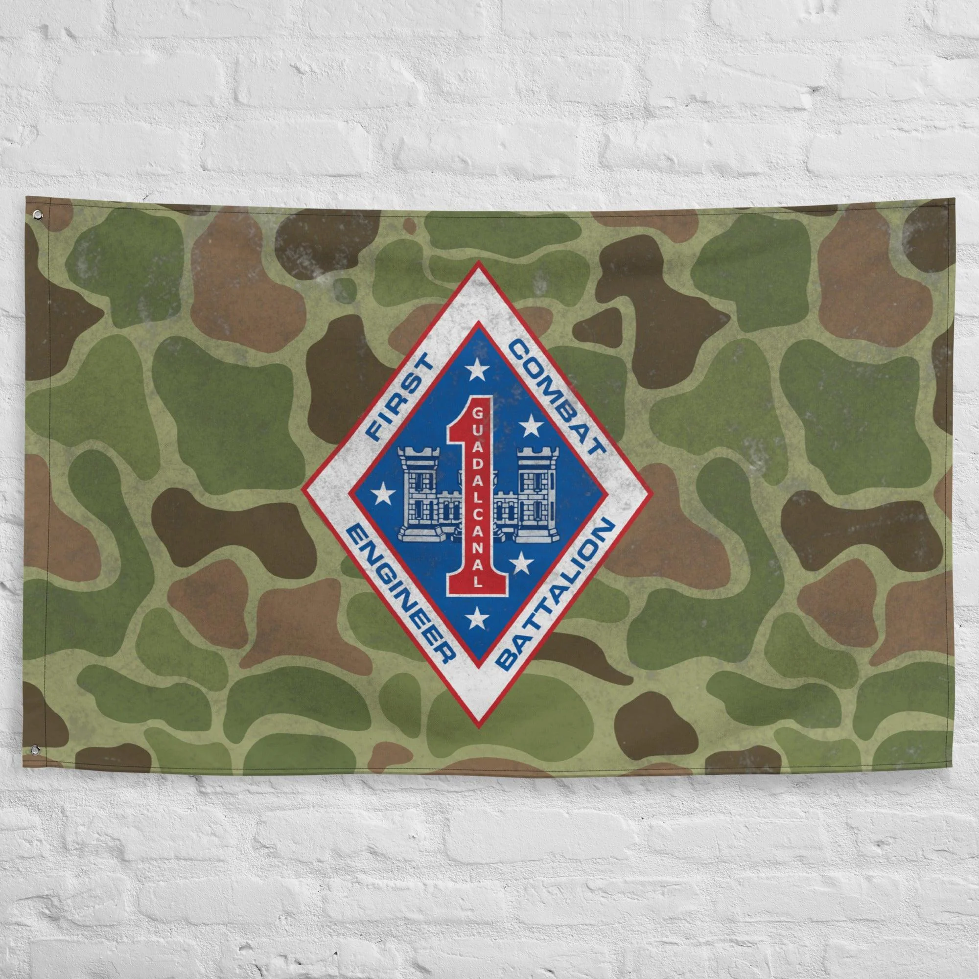 USMC 1st CEB Frog Skin Camo Indoor Wall Flag - Image 3